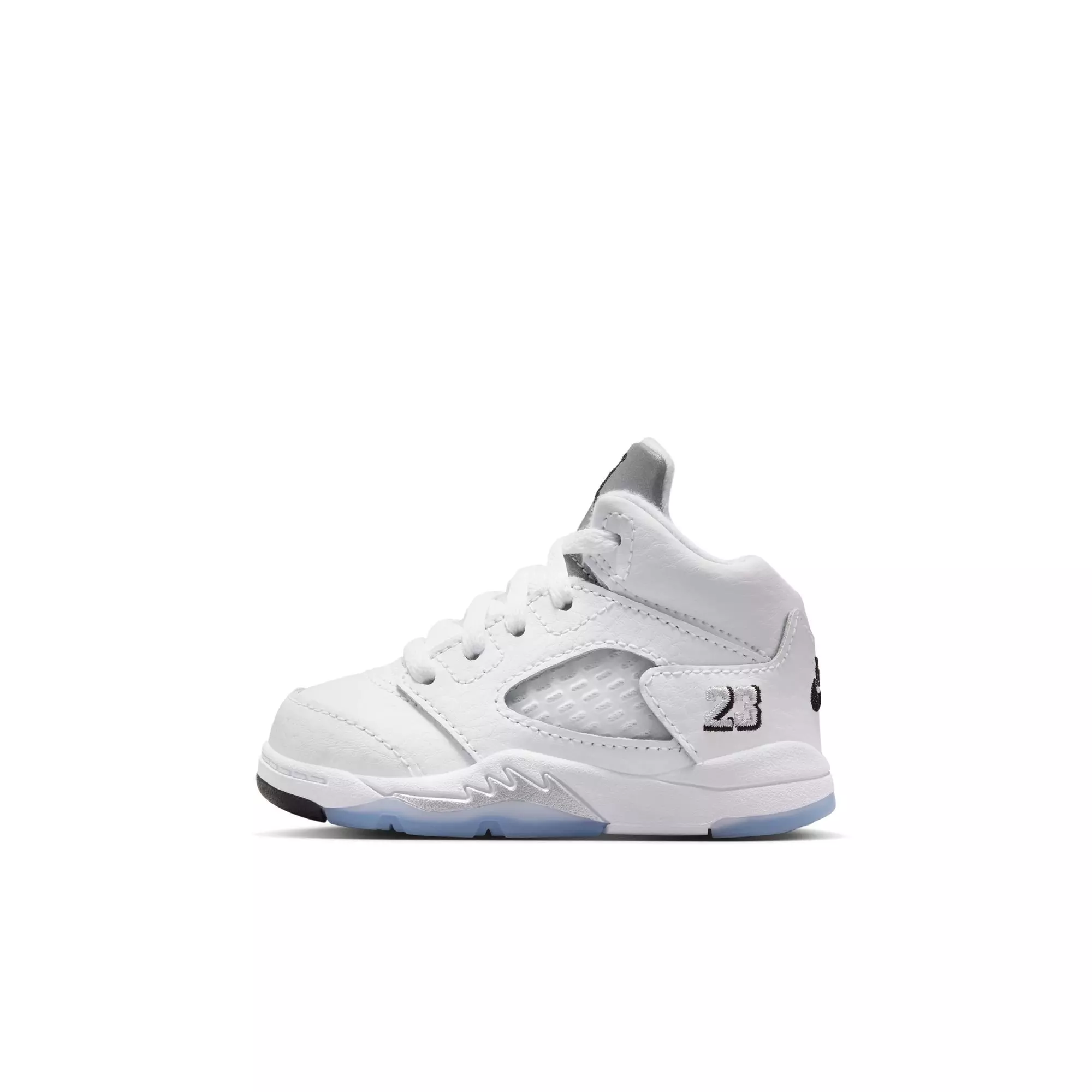 Jordan 5 Retro &ldquo;White Metallic&rdquo; Toddler Kids' Shoe - WHITE/BLACK/METALLIC SILVER