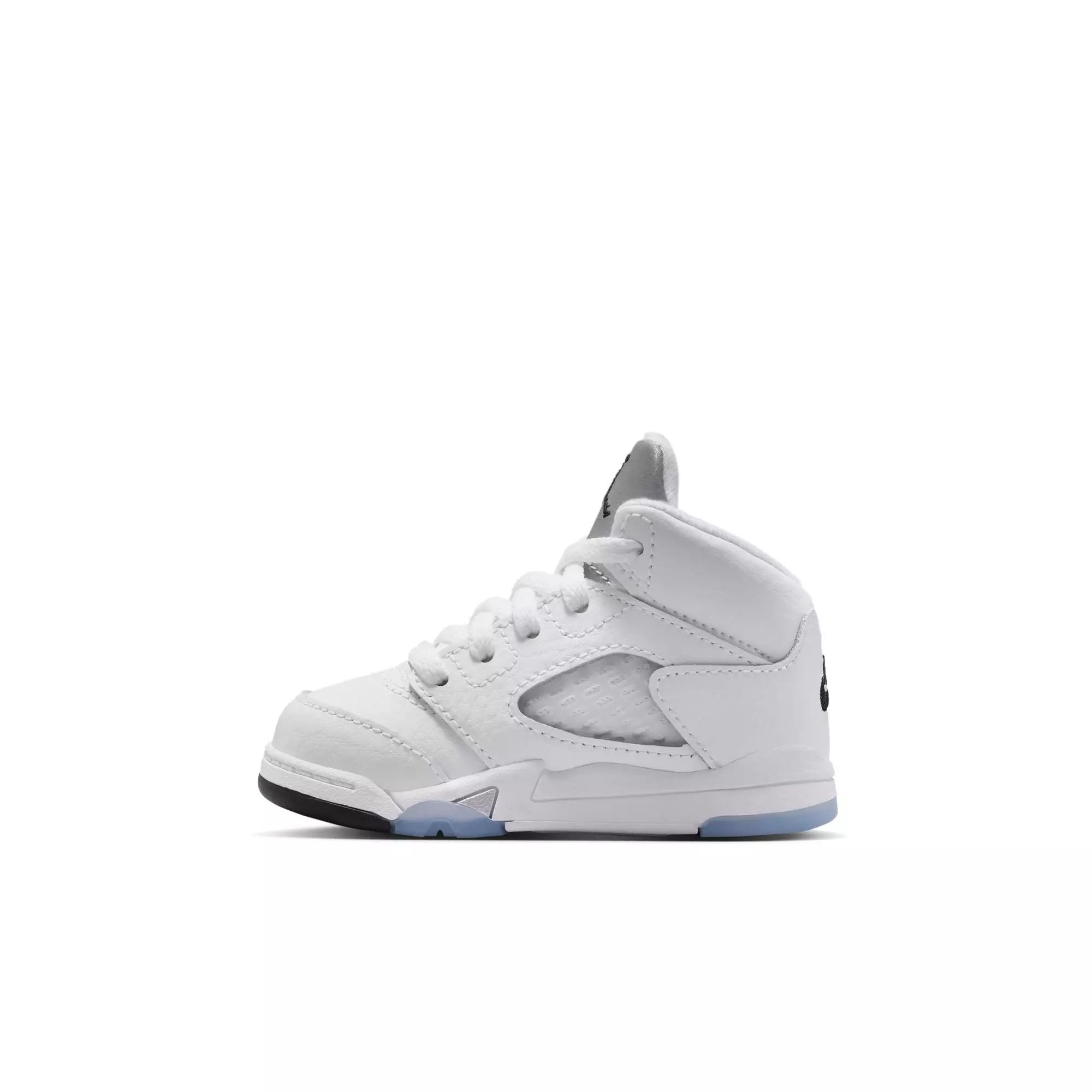 Jordan 5 Retro &ldquo;White Metallic&rdquo; Toddler Kids' Shoe - WHITE/BLACK/METALLIC SILVER