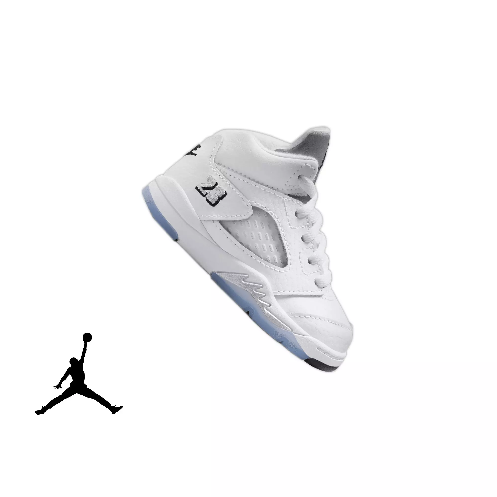 Jordan 5 Retro &ldquo;White Metallic&rdquo; Toddler Kids' Shoe - WHITE/BLACK/METALLIC SILVER