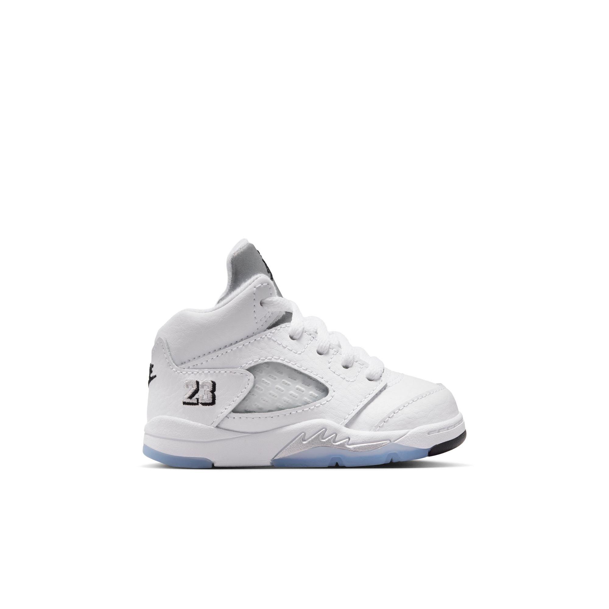 Jordan 5 Retro &ldquo;White Metallic&rdquo; Toddler Kids' Shoe - WHITE/BLACK/METALLIC SILVER Thumbnail View 3