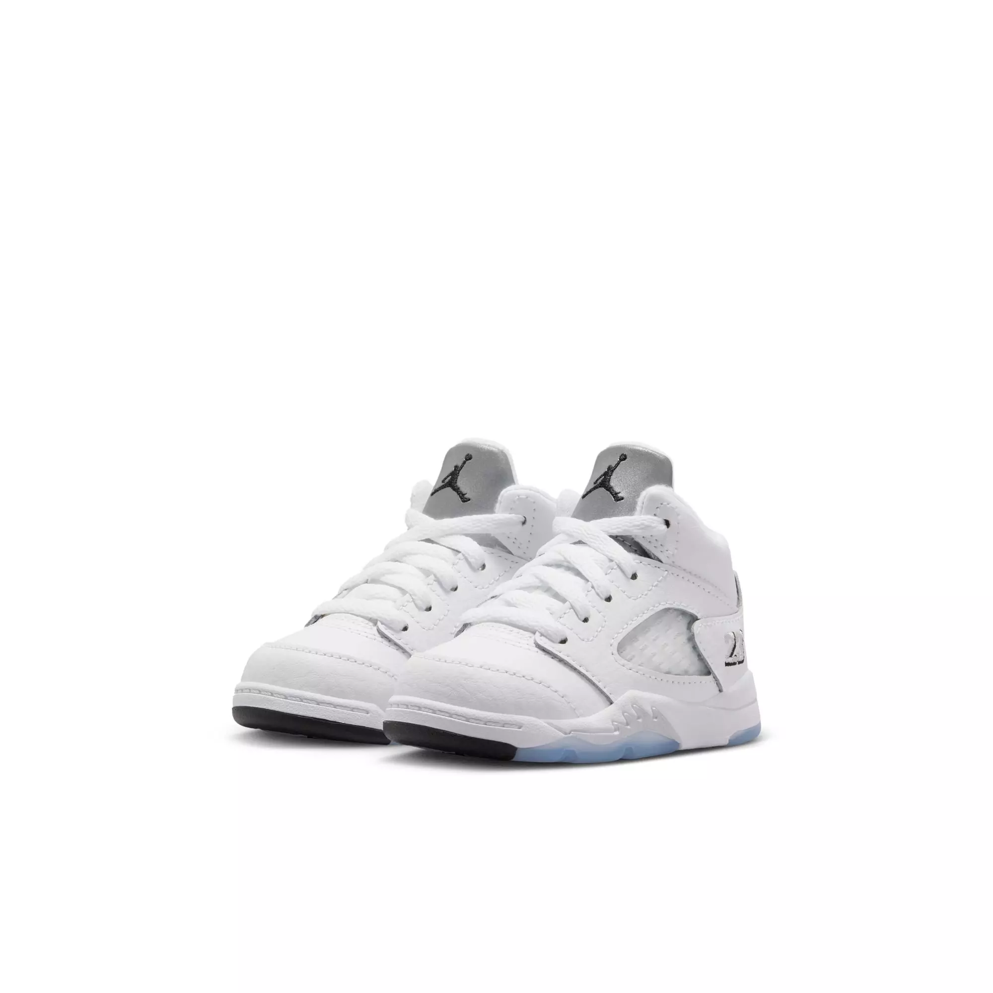 Jordan 5 Retro &ldquo;White Metallic&rdquo; Toddler Kids' Shoe - WHITE/BLACK/METALLIC SILVER