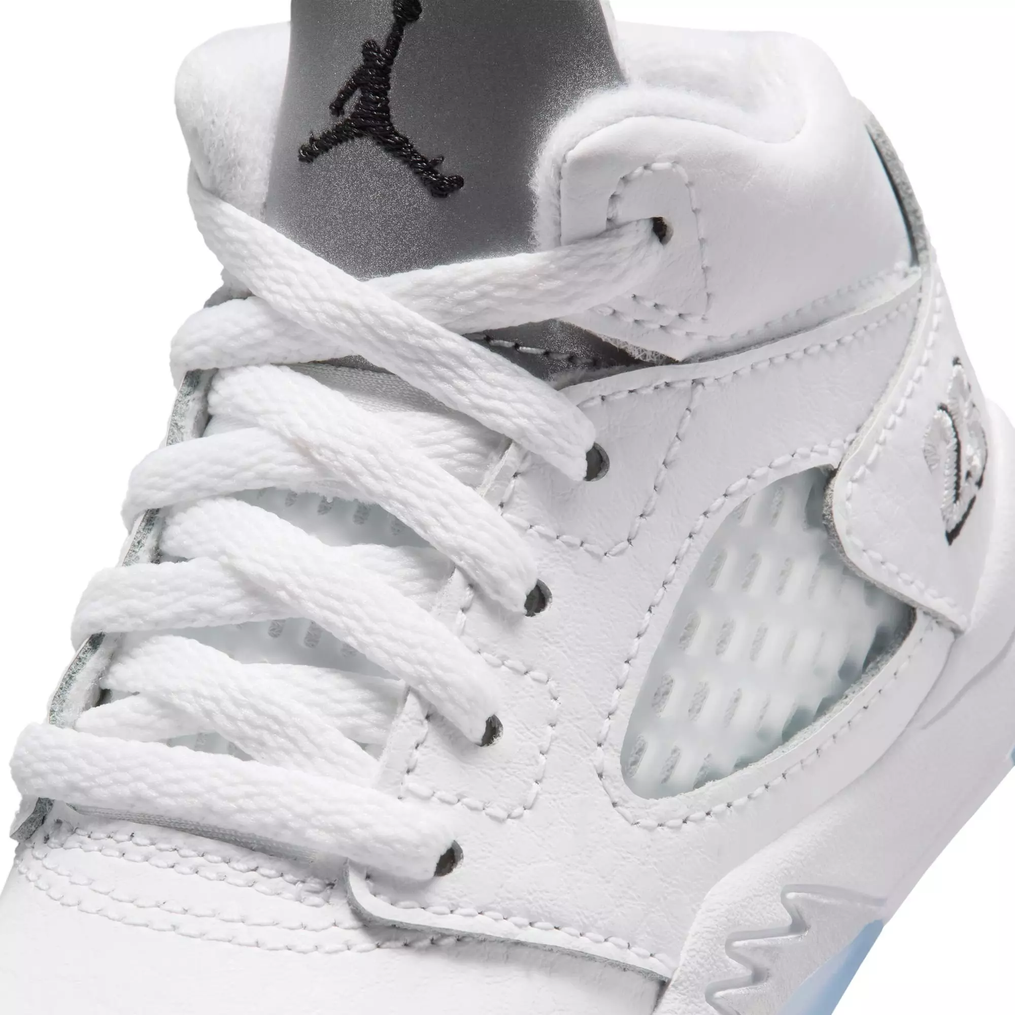Jordan 5 Retro &ldquo;White Metallic&rdquo; Toddler Kids' Shoe - WHITE/BLACK/METALLIC SILVER