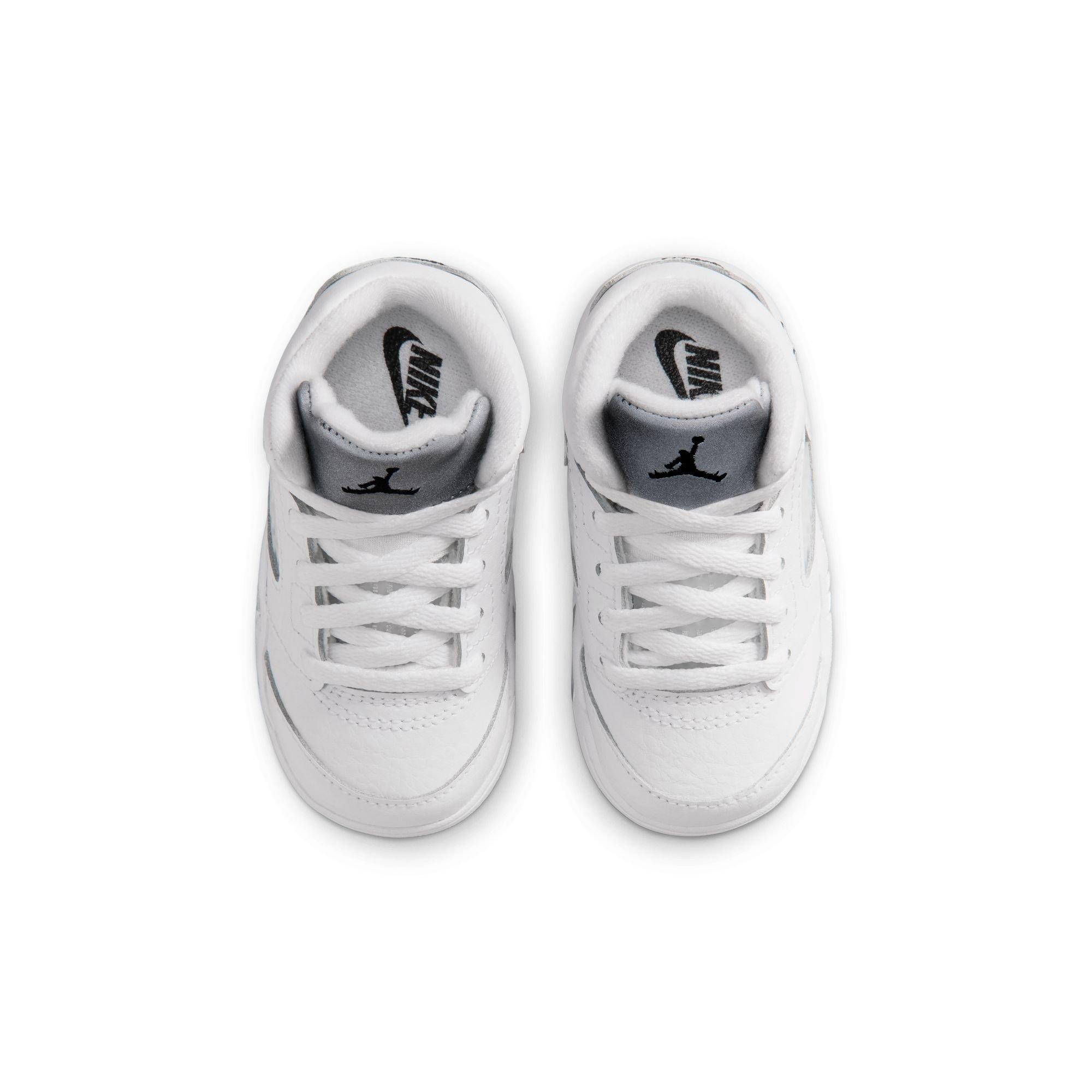 Jordan 5 Retro &ldquo;White Metallic&rdquo; Toddler Kids' Shoe - WHITE/BLACK/METALLIC SILVER Thumbnail View 10