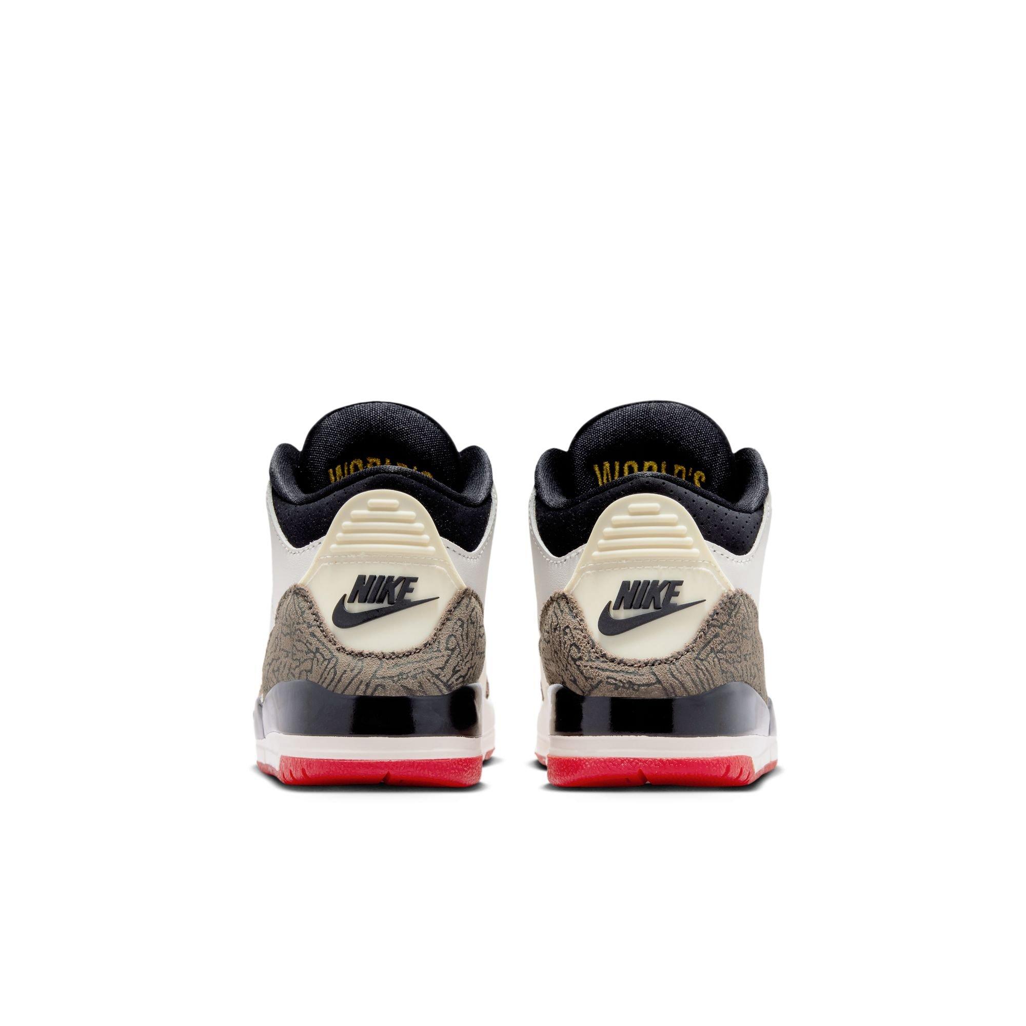 Jordan 3 Retro "World's Best" Preschool Kids' Shoe - SAIL/BLACK/UNIVERSITY RED/PALE IVORY Thumbnail View 10