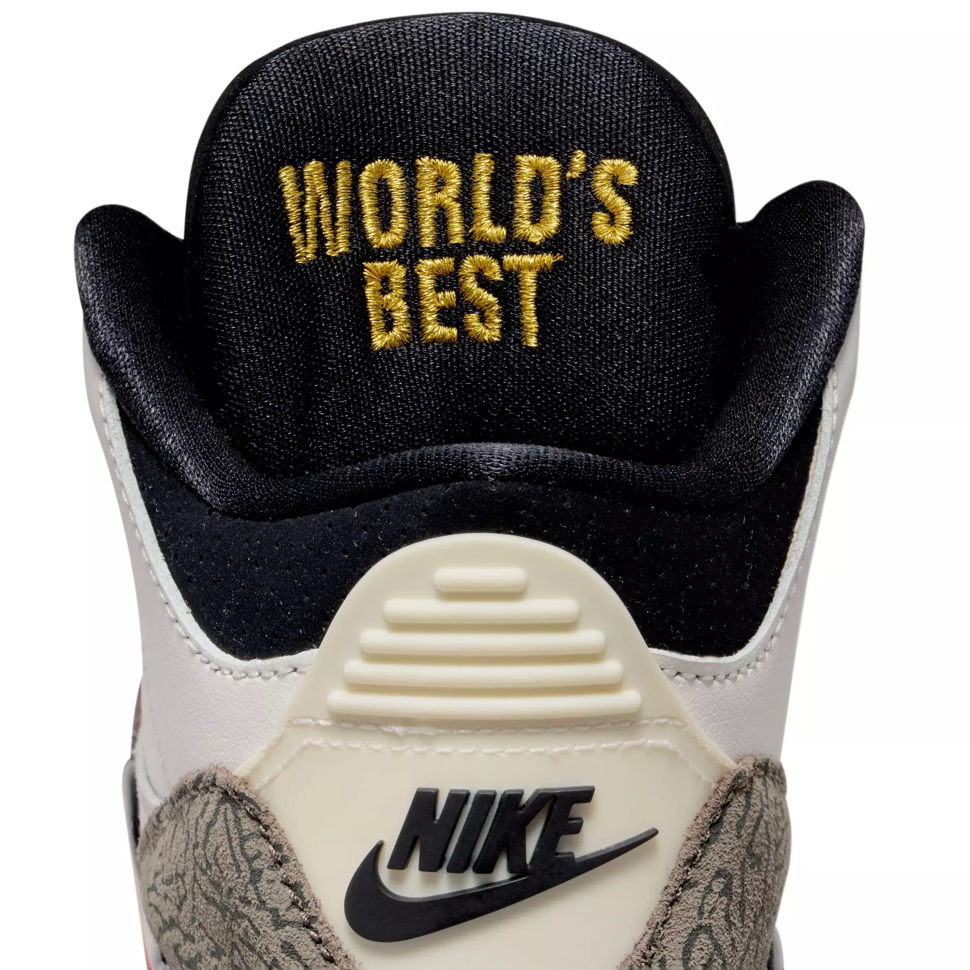 Jordan 3 Retro "World's Best" Preschool Kids' Shoe - SAIL/BLACK/UNIVERSITY RED/PALE IVORY