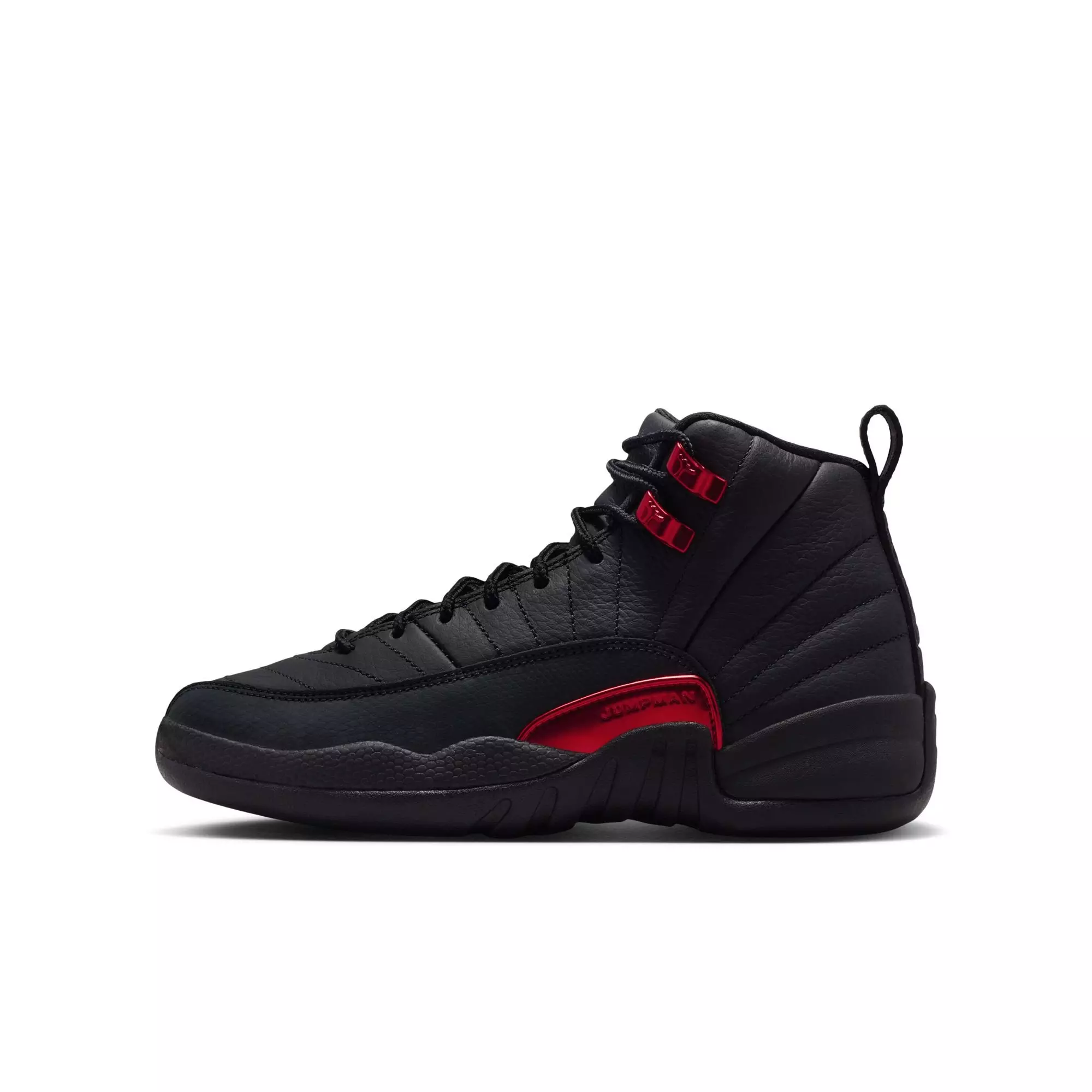Jordan 12 Retro &ldquo;Bloodline&rdquo; Grade School Kids' Shoe - BLACK/VARSITY RED