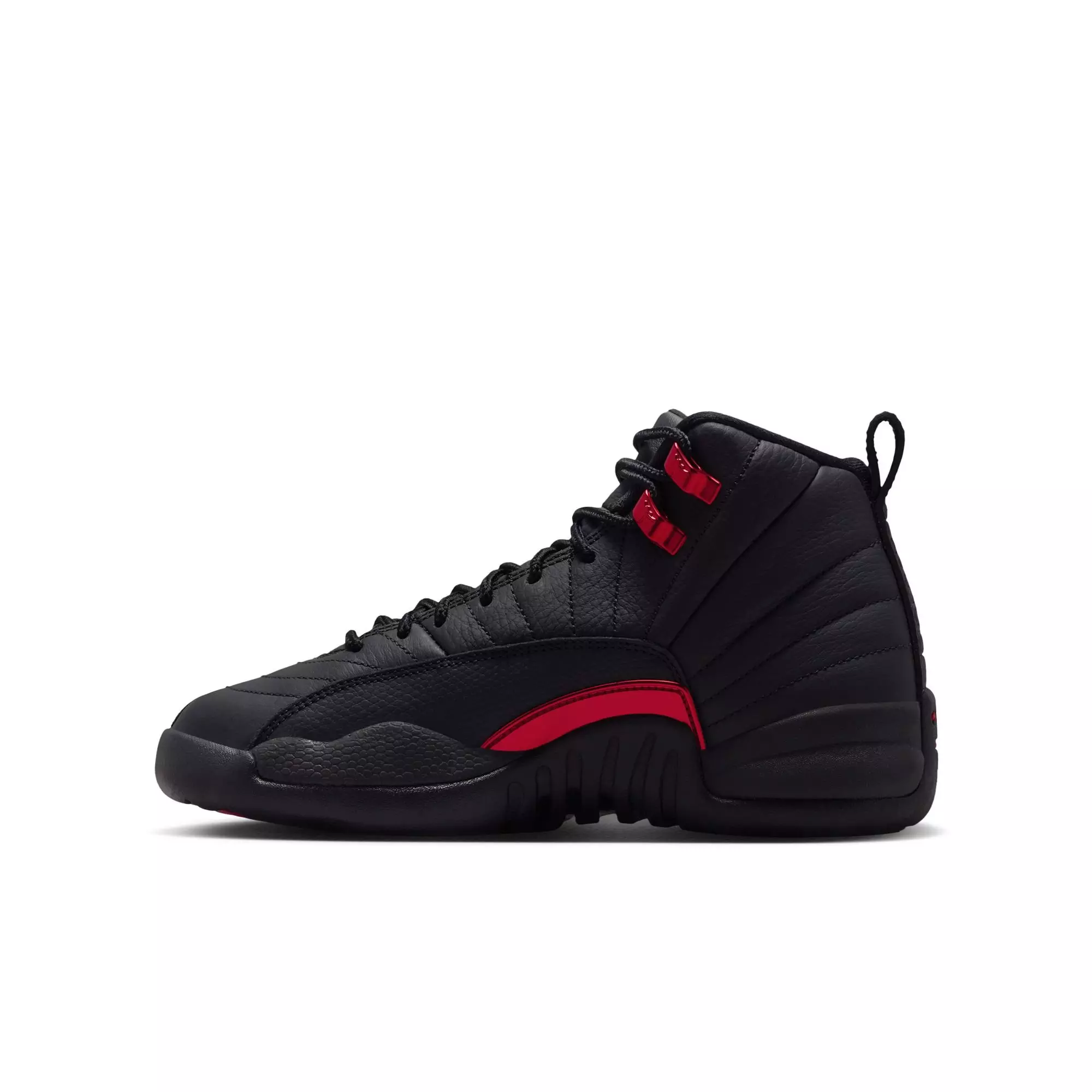 Jordan 12 Retro &ldquo;Bloodline&rdquo; Grade School Kids' Shoe - BLACK/VARSITY RED