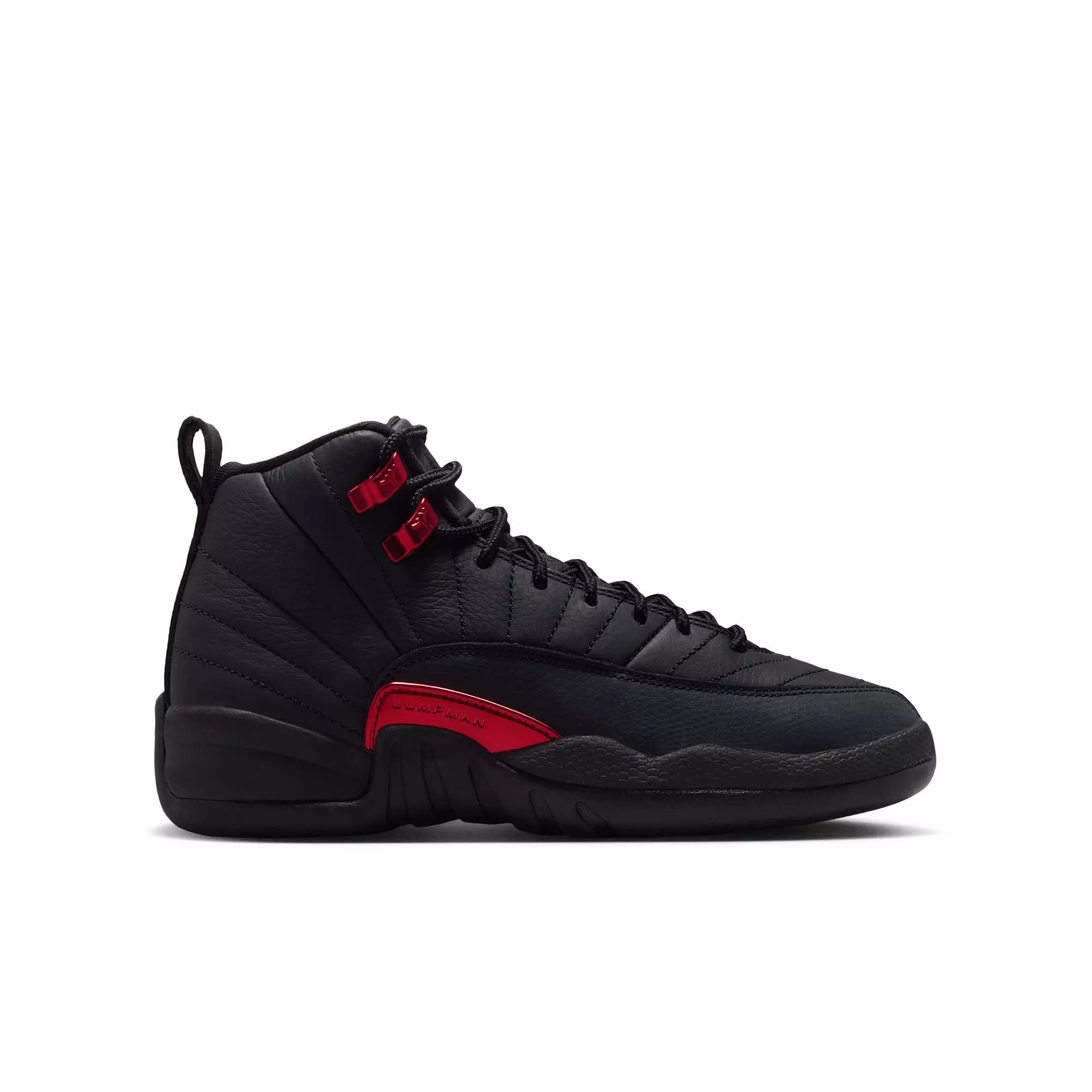 Jordan 12 Retro &ldquo;Bloodline&rdquo; Grade School Kids' Shoe - BLACK/VARSITY RED