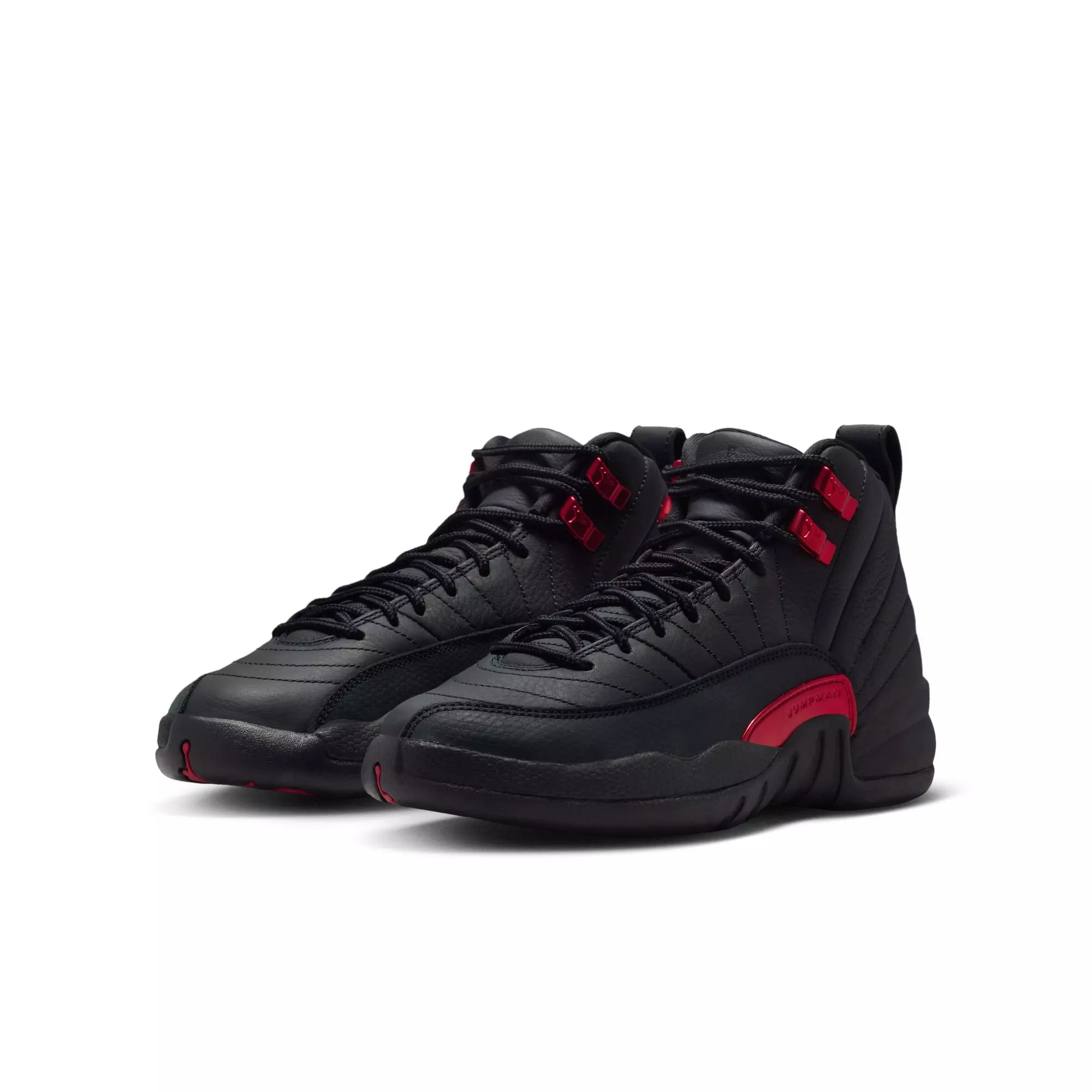 Jordan 12 Retro &ldquo;Bloodline&rdquo; Grade School Kids' Shoe - BLACK/VARSITY RED