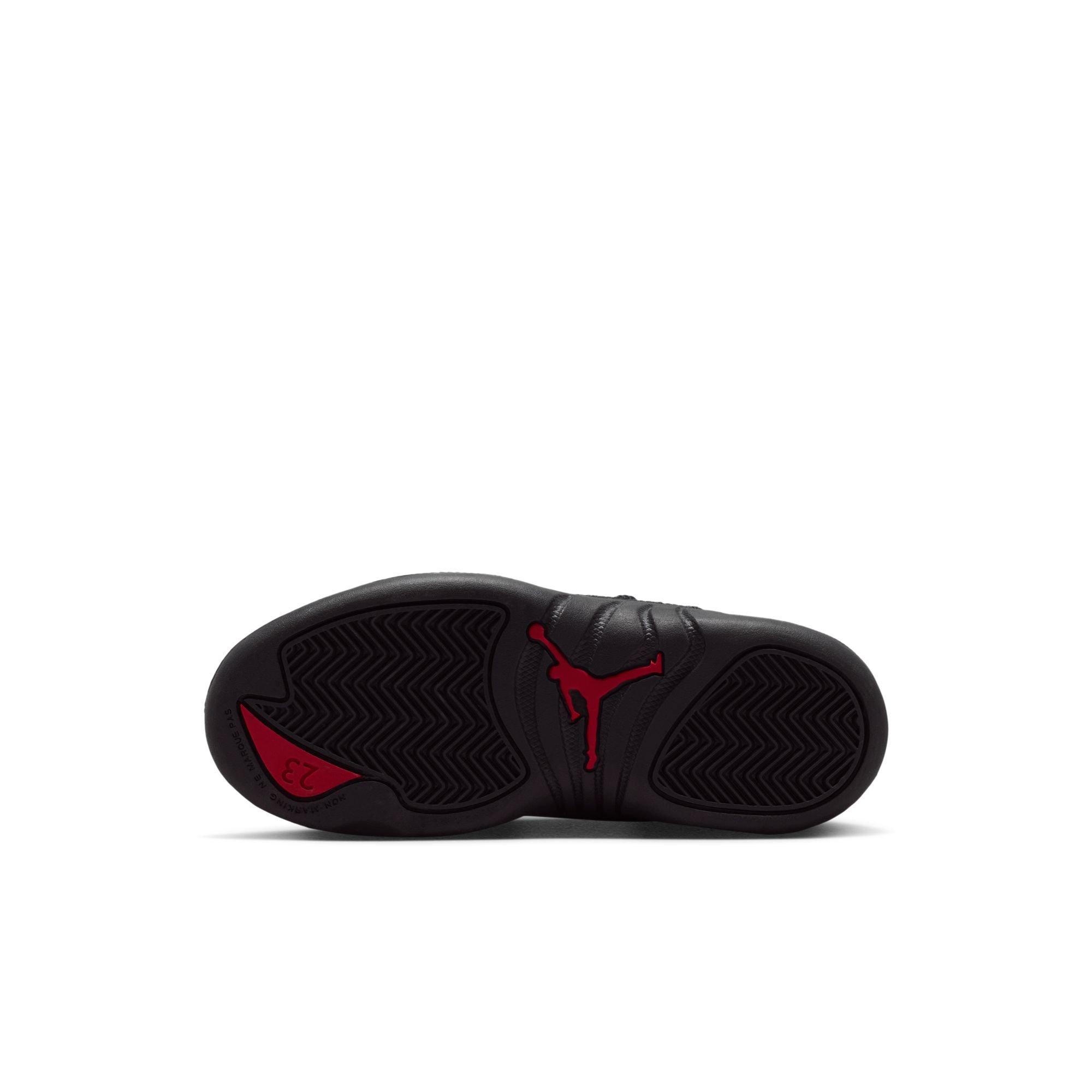 Jordan 12 Retro &ldquo;Bloodline&rdquo; Preschool Kids' Shoe - BLACK/VARSITY RED Thumbnail View 11