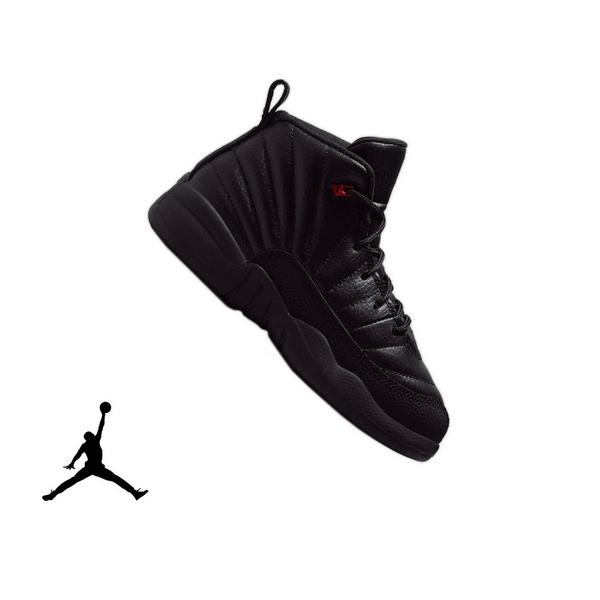 Jordan 12 Retro &ldquo;Bloodline&rdquo; Preschool Kids' Shoe