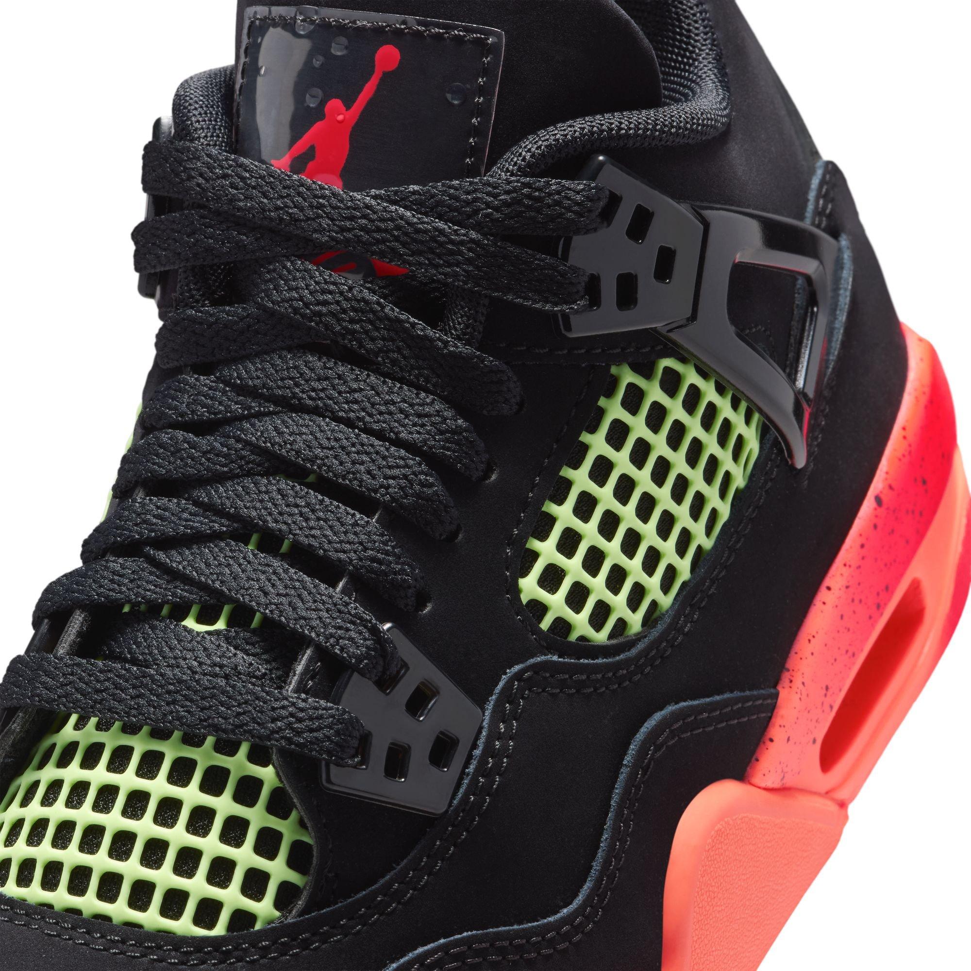 Jordan 4 Retro "Black & Infrared 23" Grade School Kids' Shoe - BLACK/INFRARED 23/BRIGHT MANGO Thumbnail View 5