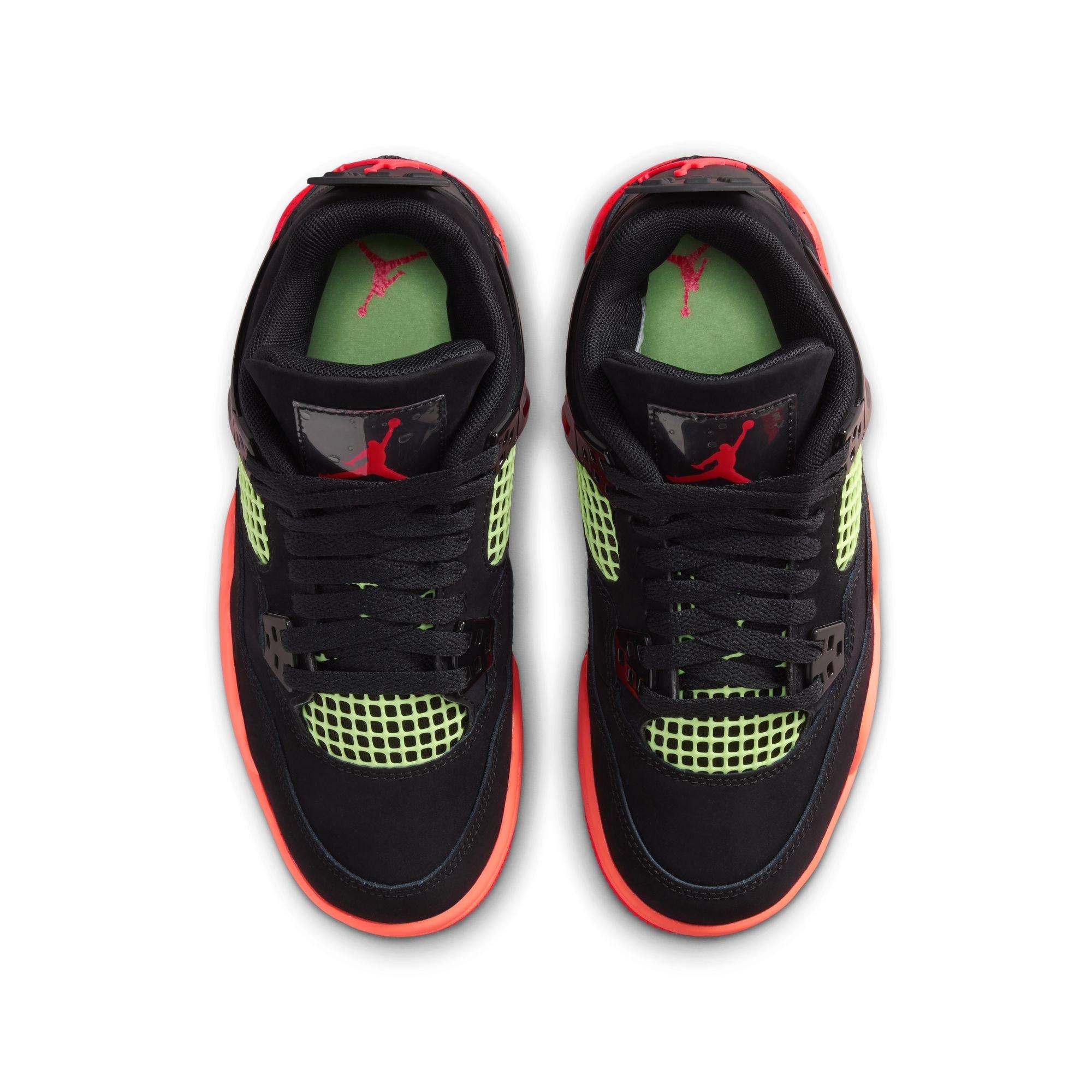 Jordan 4 Retro "Black & Infrared 23" Grade School Kids' Shoe - BLACK/INFRARED 23/BRIGHT MANGO Thumbnail View 14
