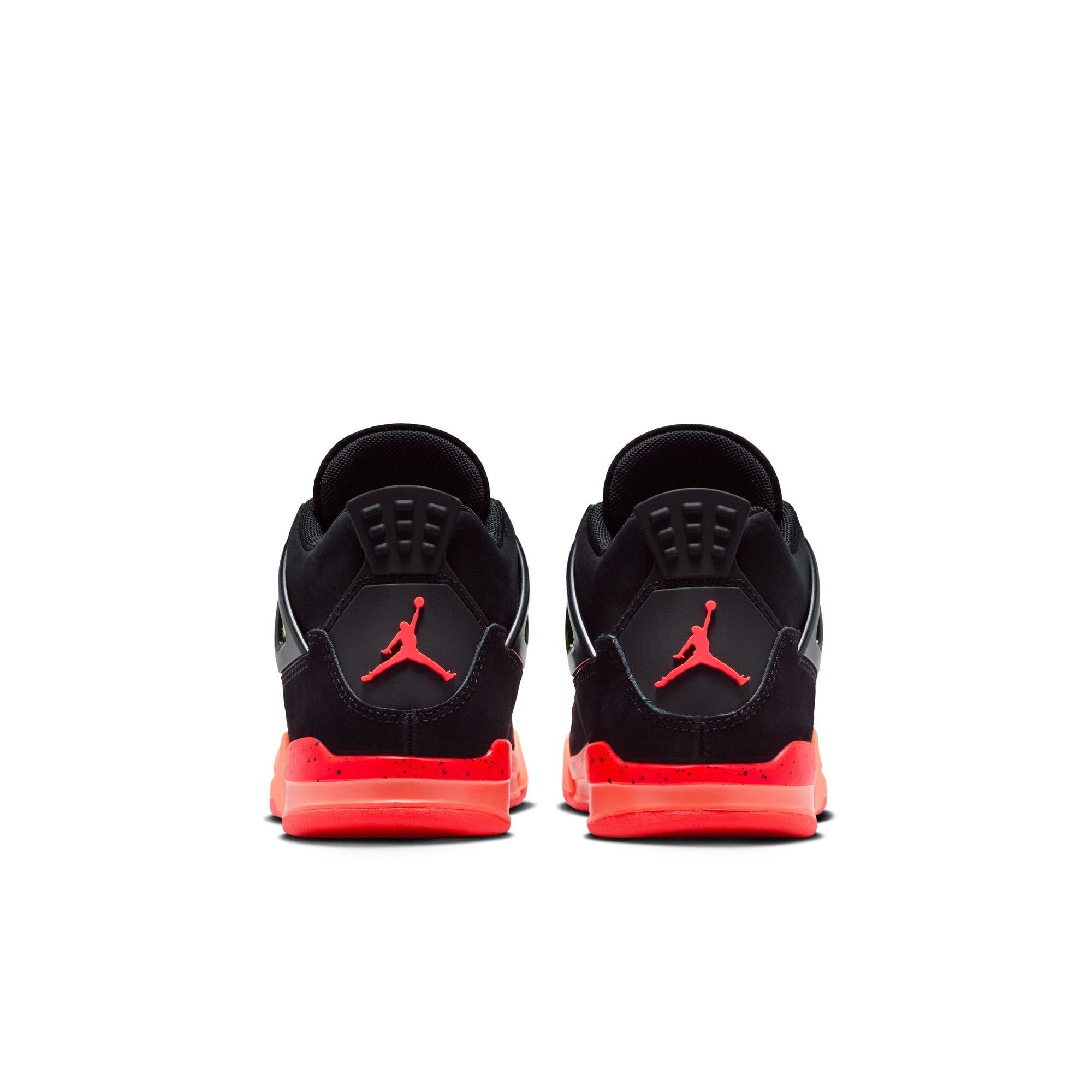 Jordan 4 Retro "Black & Infrared 23" Preschool Kids' Shoe - BLACK/INFRARED 23/BRIGHT MANGO Thumbnail View 11
