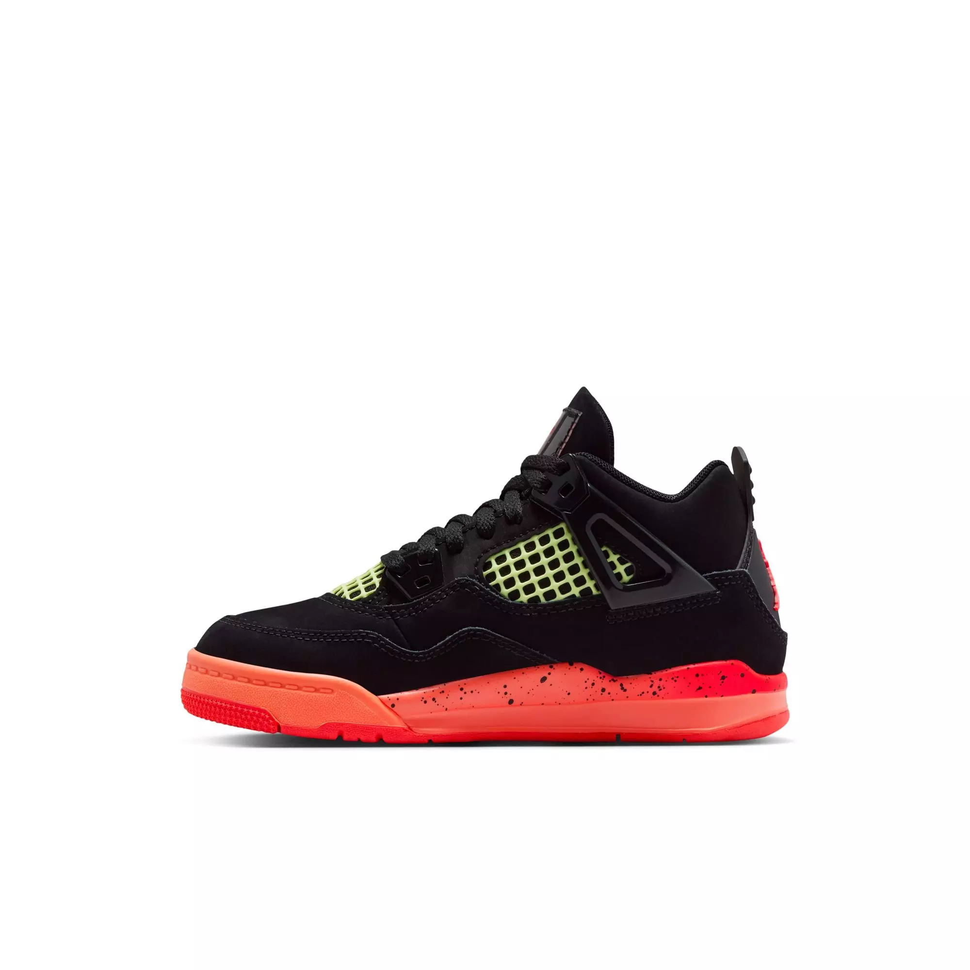 Jordan 4 Retro "Black & Infrared 23" Preschool Kids' Shoe - BLACK/INFRARED 23/BRIGHT MANGO