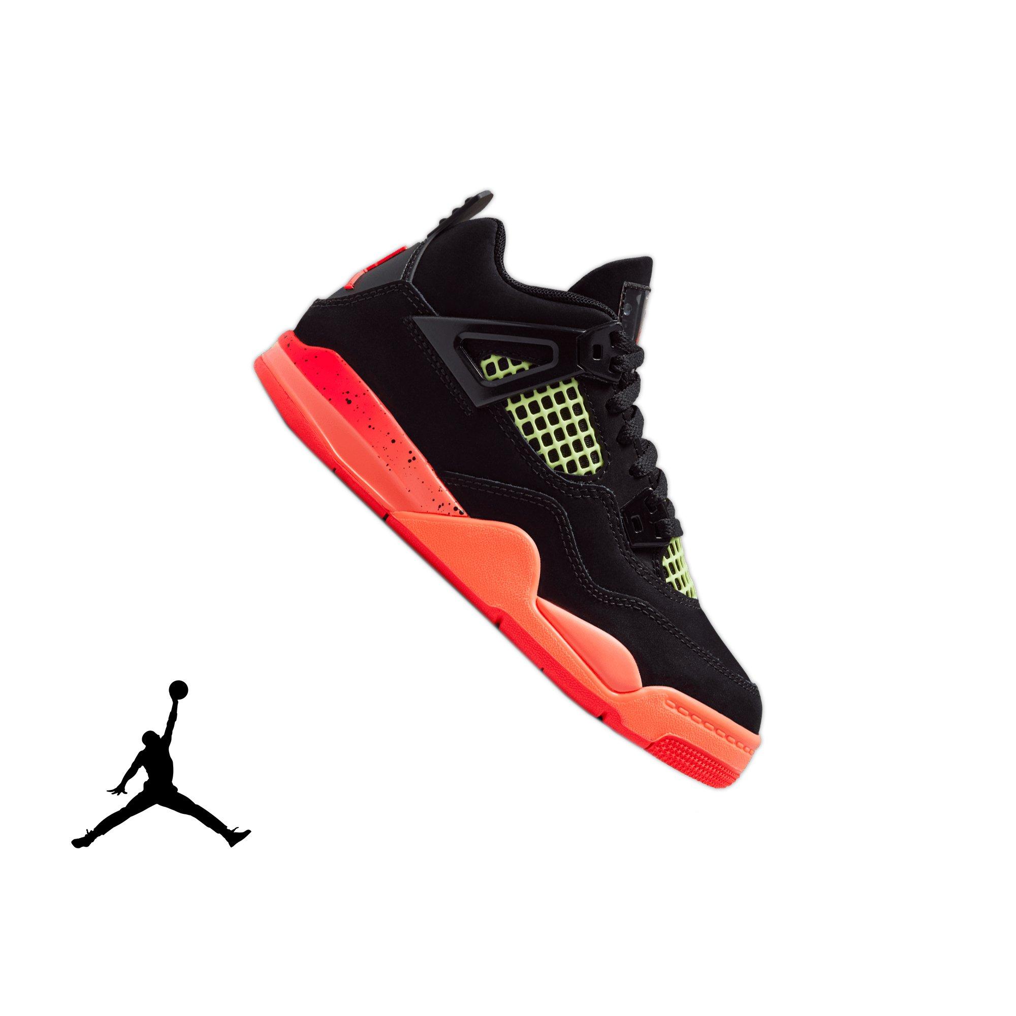 Jordan 4 Retro Preschool Kids' "Black & Infrared 23" Shoe
