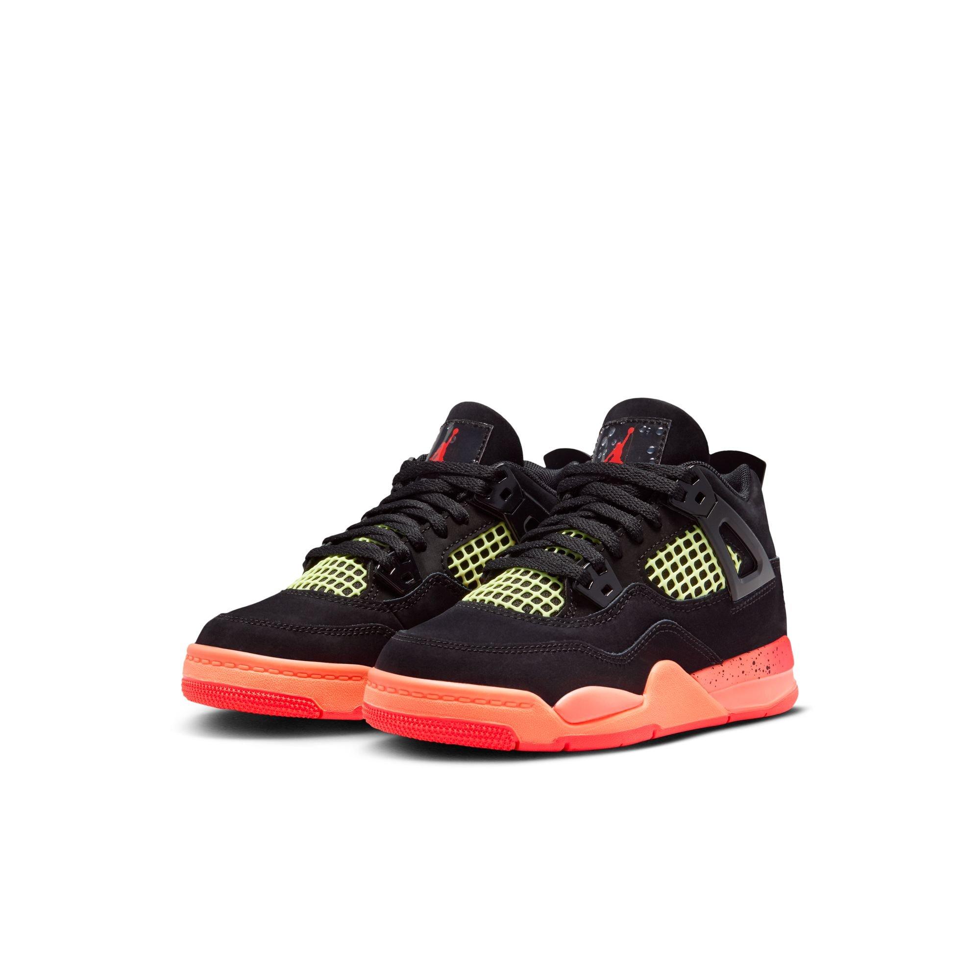 Jordan 4 Retro "Black & Infrared 23" Preschool Kids' Shoe - BLACK/INFRARED 23/BRIGHT MANGO Thumbnail View 4