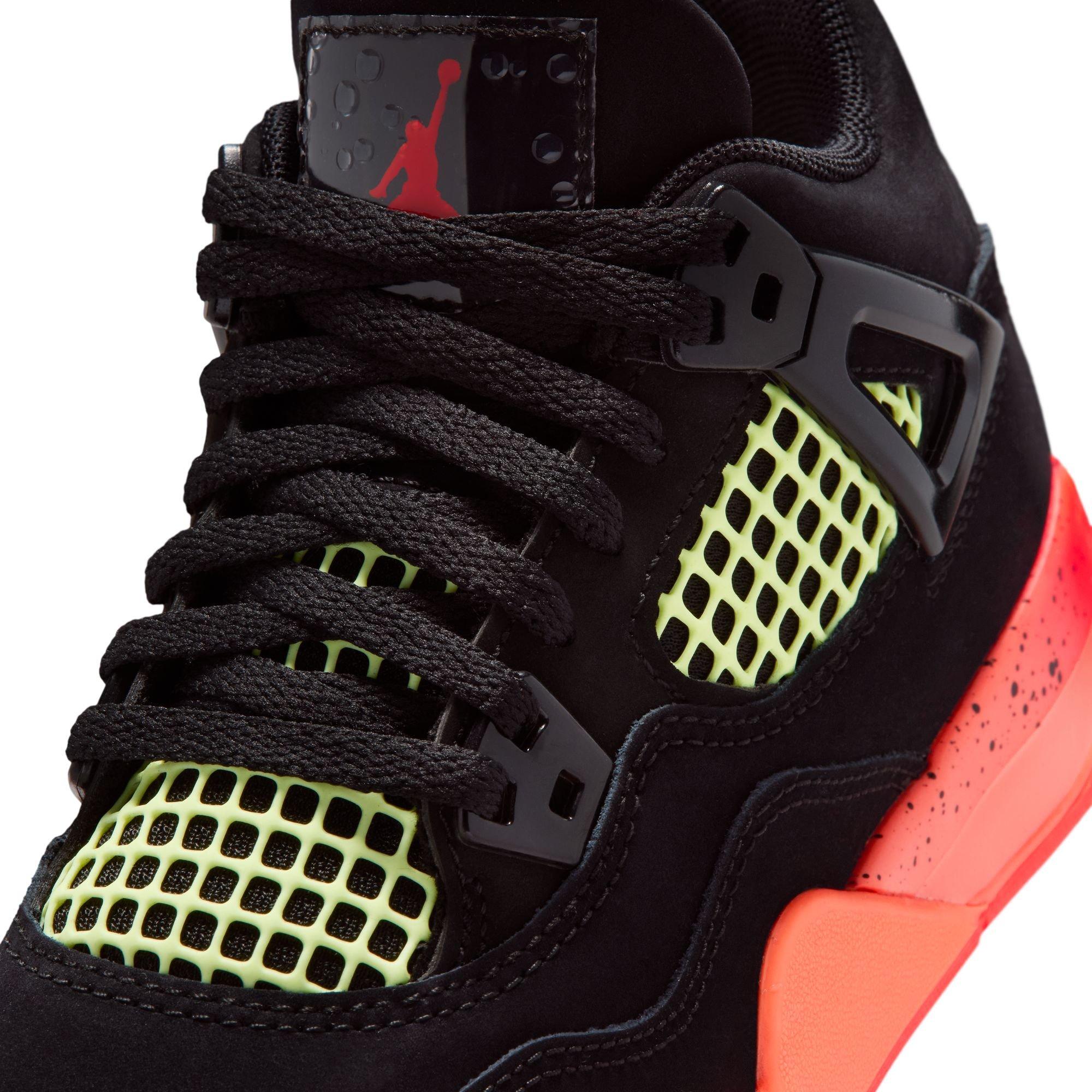Jordan 4 Retro "Black & Infrared 23" Preschool Kids' Shoe - BLACK/INFRARED 23/BRIGHT MANGO Thumbnail View 5