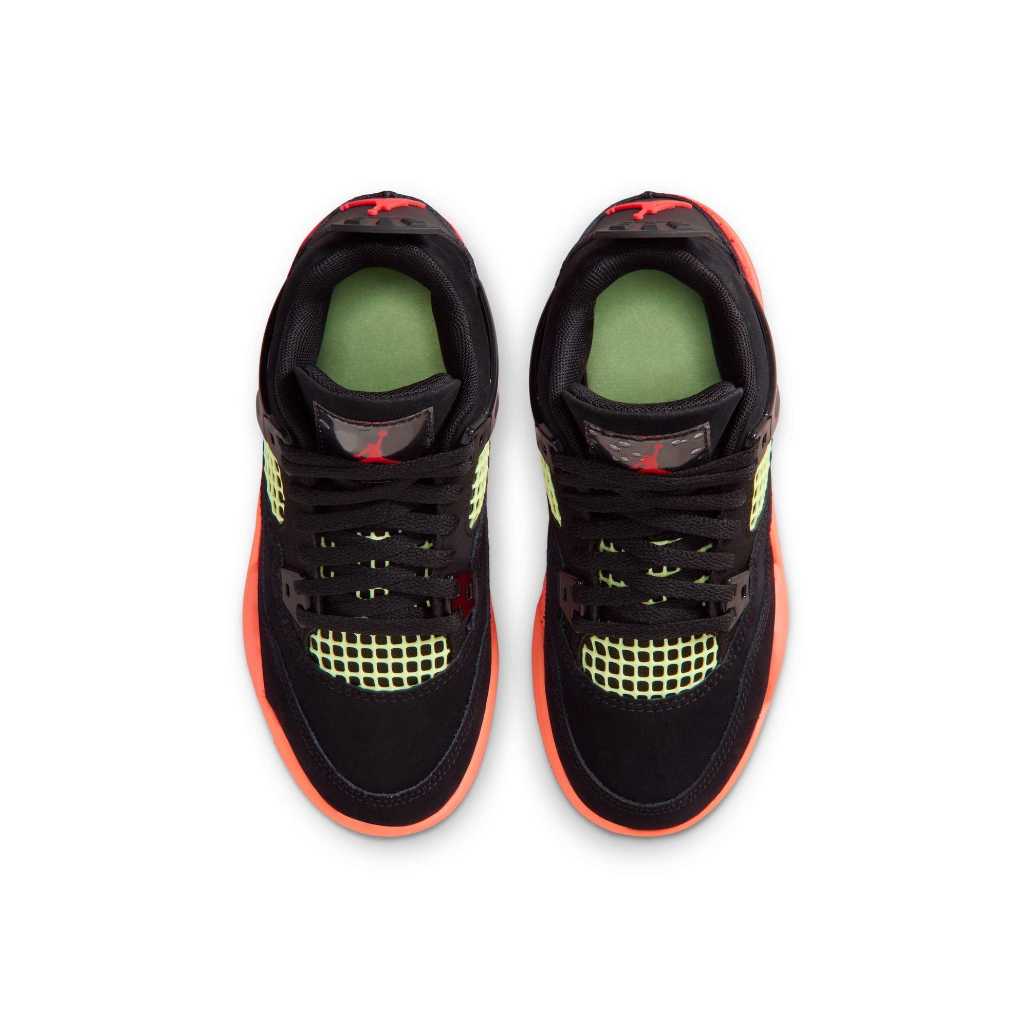 Jordan 4 Retro "Black & Infrared 23" Preschool Kids' Shoe - BLACK/INFRARED 23/BRIGHT MANGO Thumbnail View 12