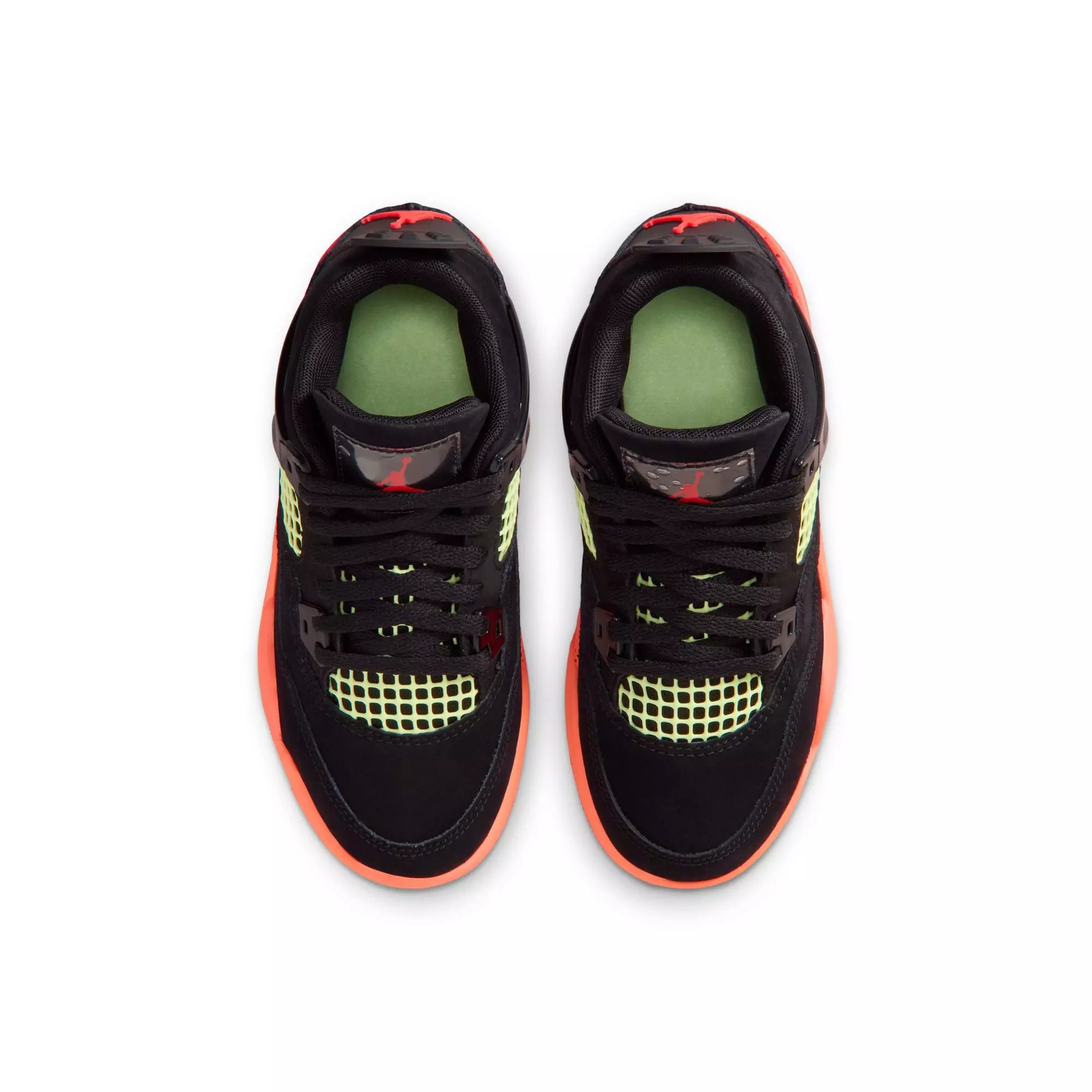Jordan 4 Retro "Black & Infrared 23" Preschool Kids' Shoe - BLACK/INFRARED 23/BRIGHT MANGO