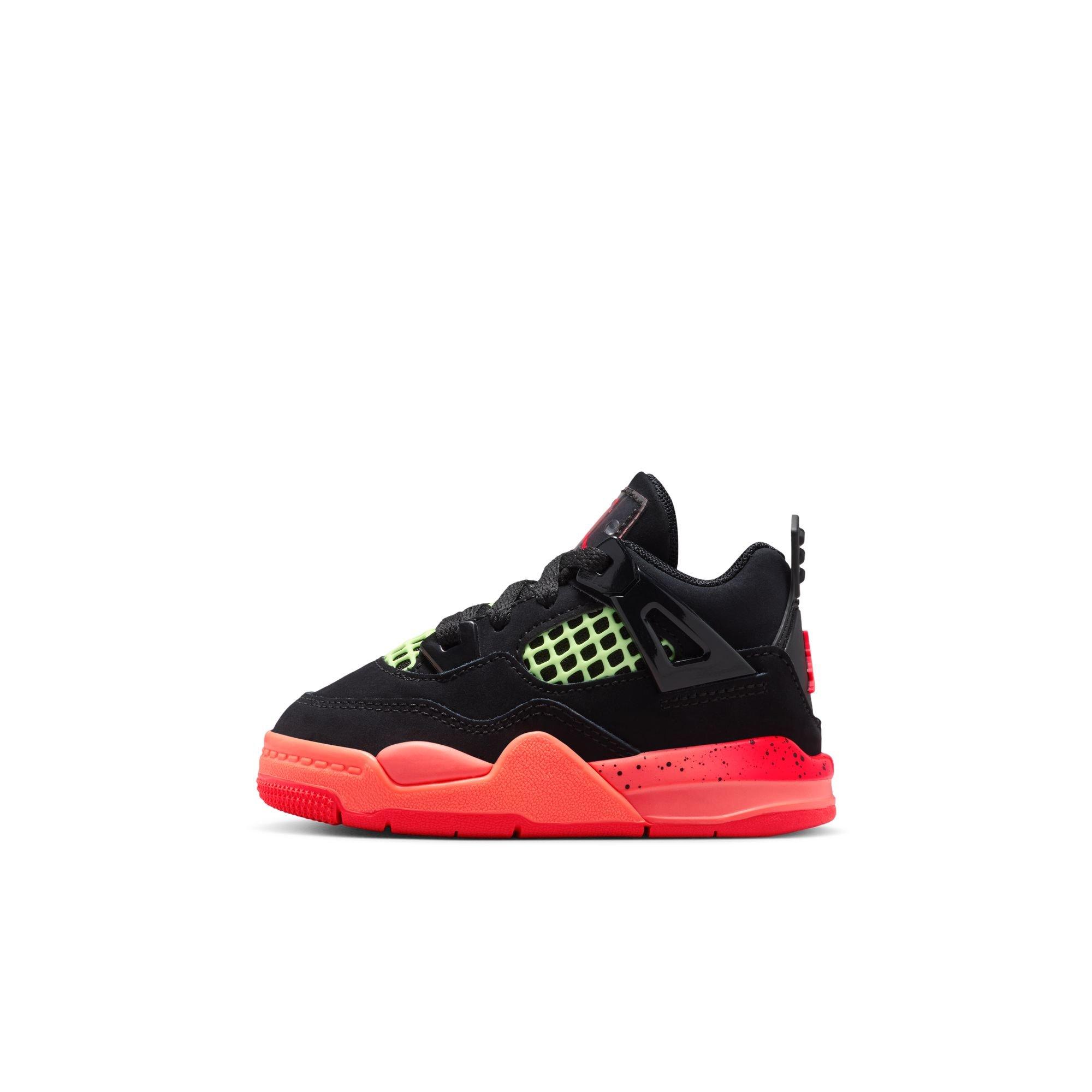 Jordan 4 Retro "Black & Infrared 23" Toddler Kids' Shoe - BLACK/INFRARED 23/BRIGHT MANGO Thumbnail View 8