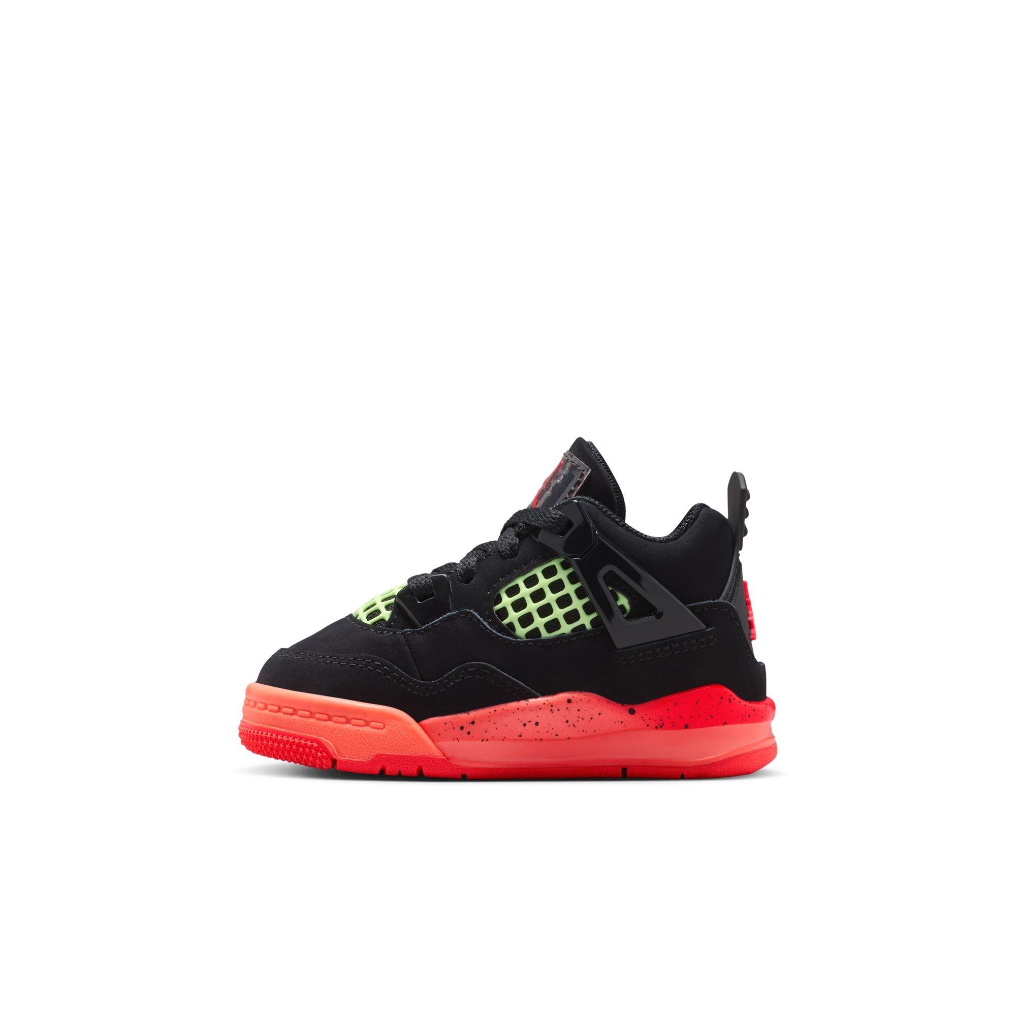 Jordan 4 Retro "Black & Infrared 23" Toddler Kids' Shoe - BLACK/INFRARED 23/BRIGHT MANGO Thumbnail View 9