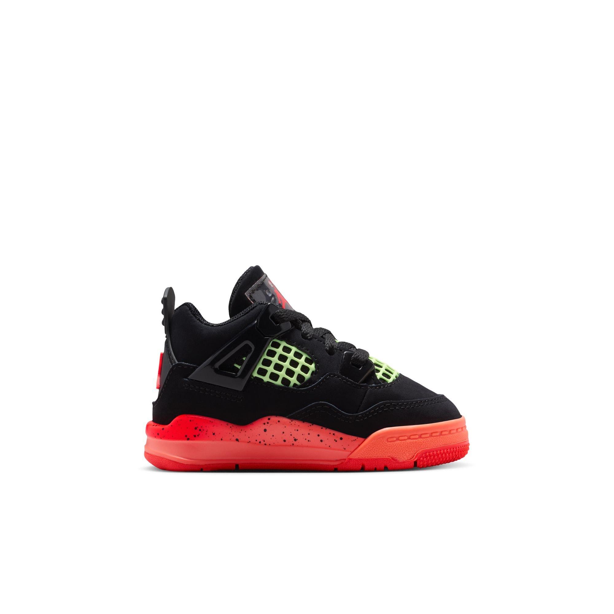 Jordan 4 Retro "Black & Infrared 23" Toddler Kids' Shoe - BLACK/INFRARED 23/BRIGHT MANGO Thumbnail View 3