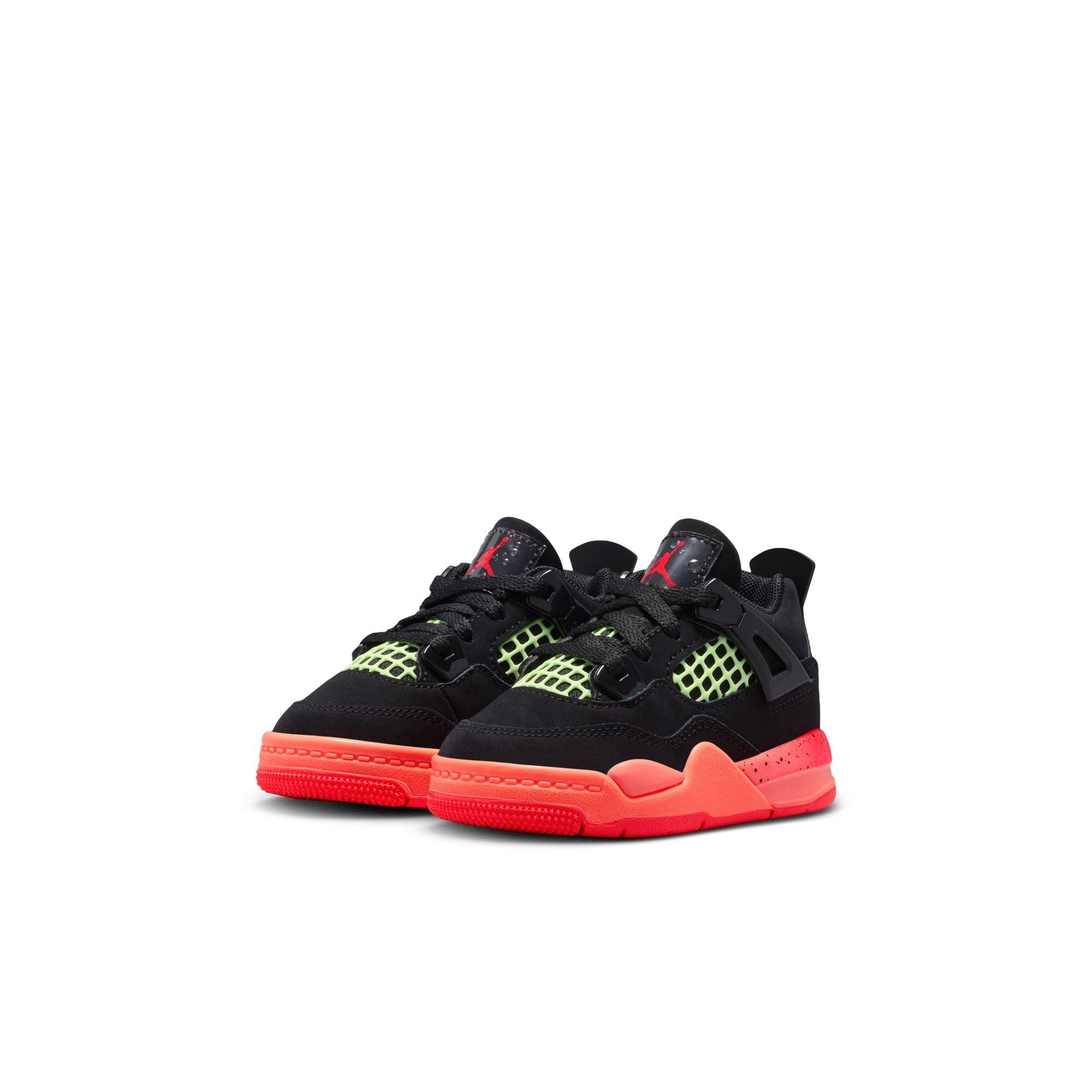 Jordan 4 Retro "Black & Infrared 23" Toddler Kids' Shoe - BLACK/INFRARED 23/BRIGHT MANGO Thumbnail View 4