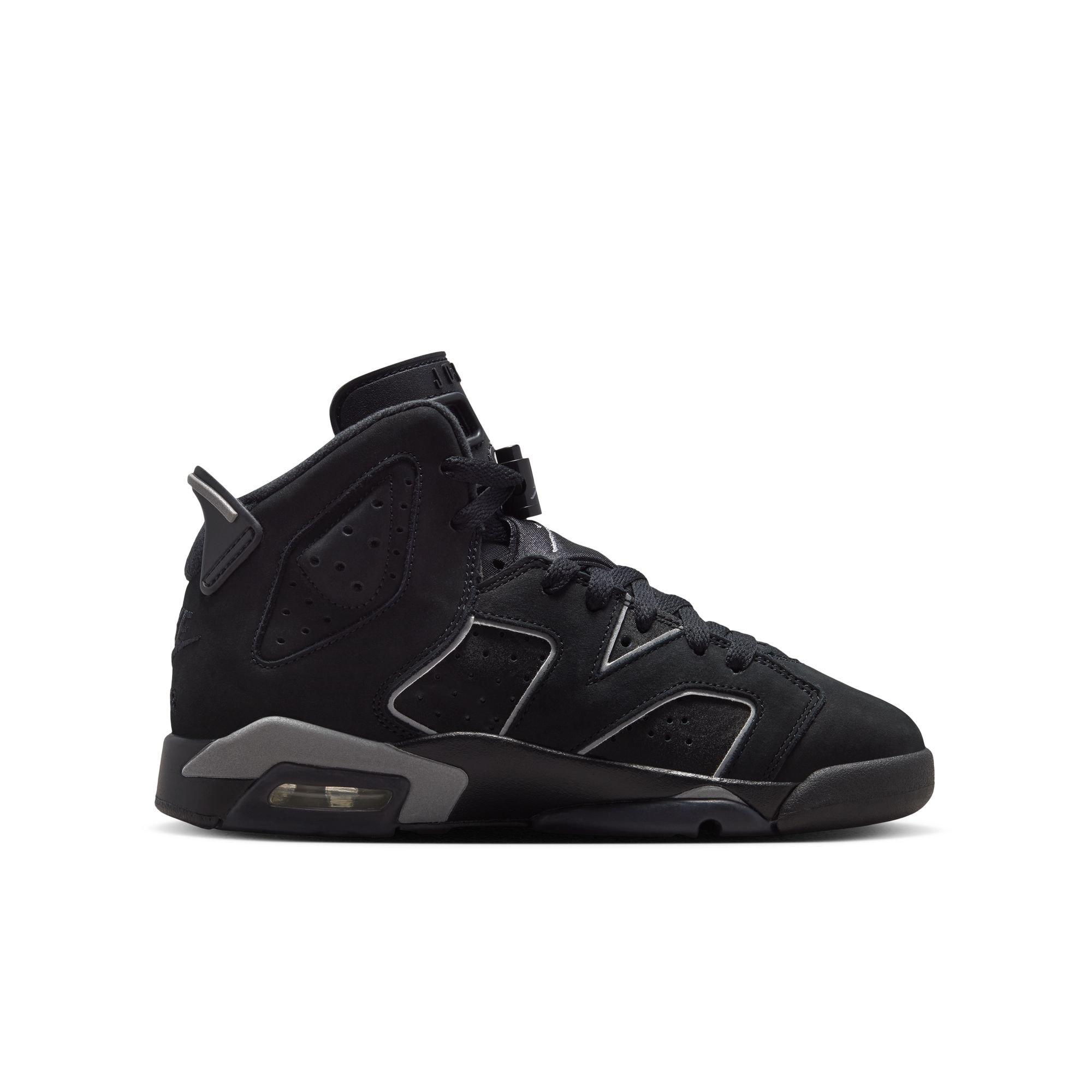 Jordan 6 Retro &ldquo;Cap and Gown&rdquo; Grade School Kids' Shoe - BLACK/REFLECT SILVER Thumbnail View 3