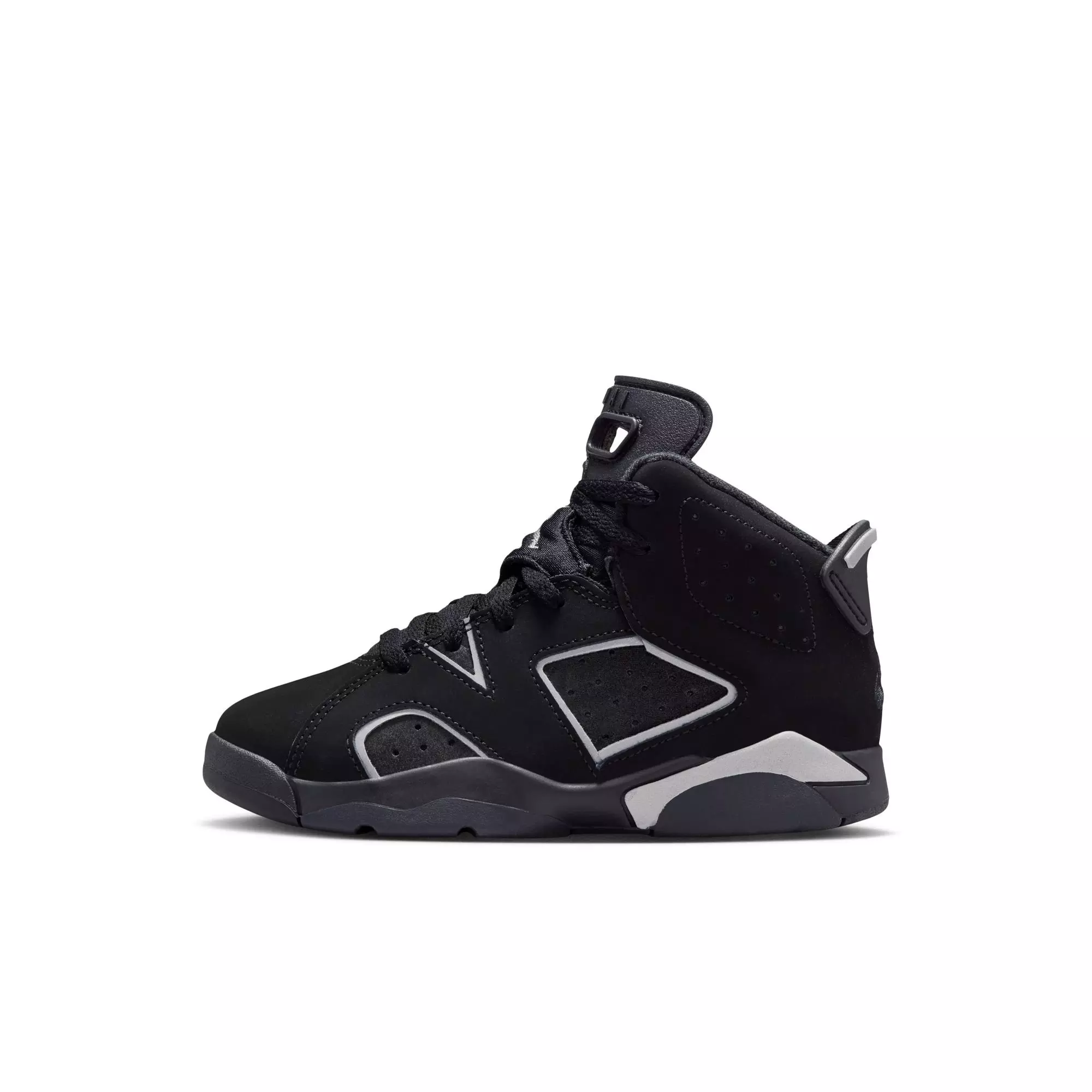 Jordan 6 Retro &ldquo;Cap and Gown&rdquo; Preschool Kids' Shoe - BLACK/REFLECT SILVER