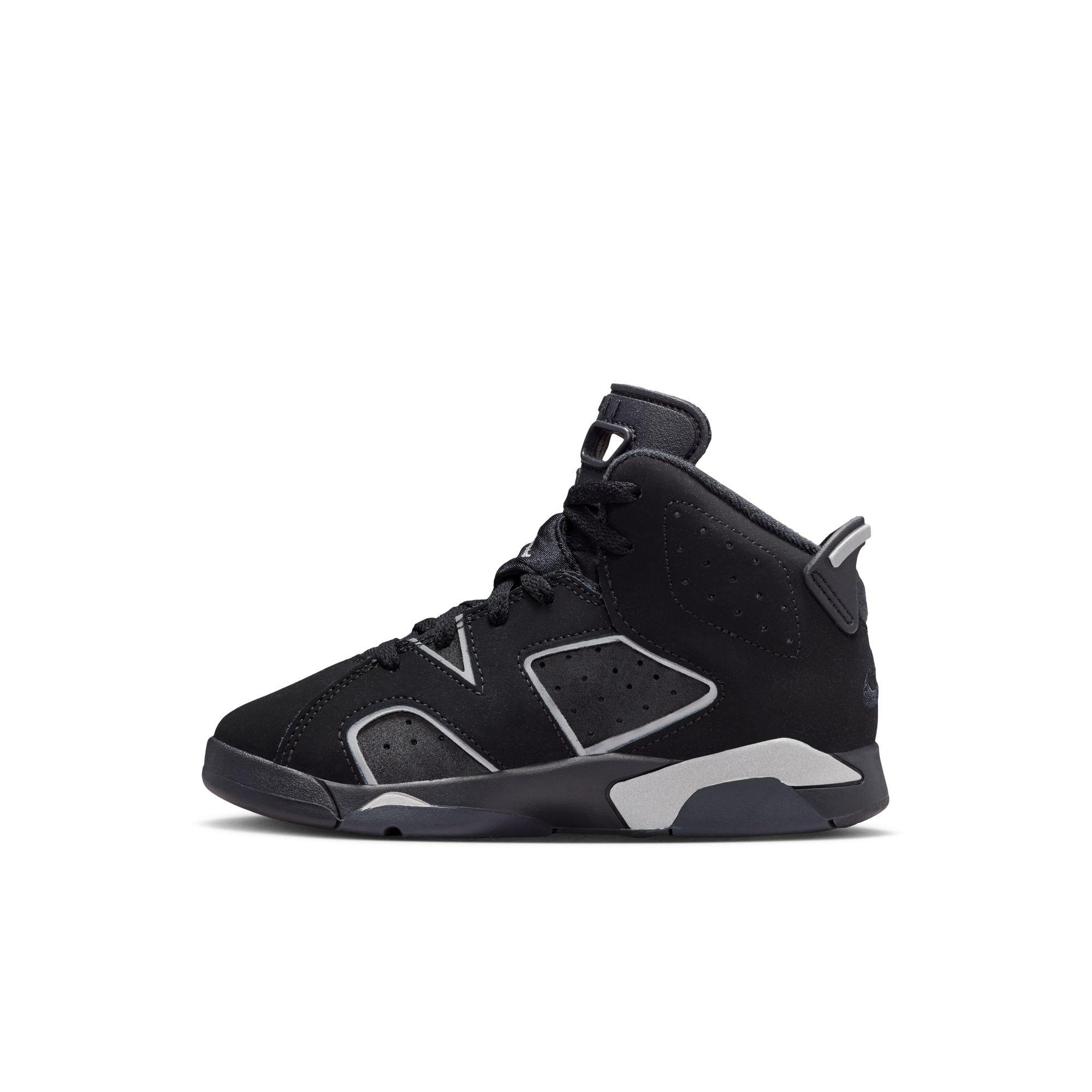 Jordan 6 Retro &ldquo;Cap and Gown&rdquo; Preschool Kids' Shoe - BLACK/REFLECT SILVER Thumbnail View 9
