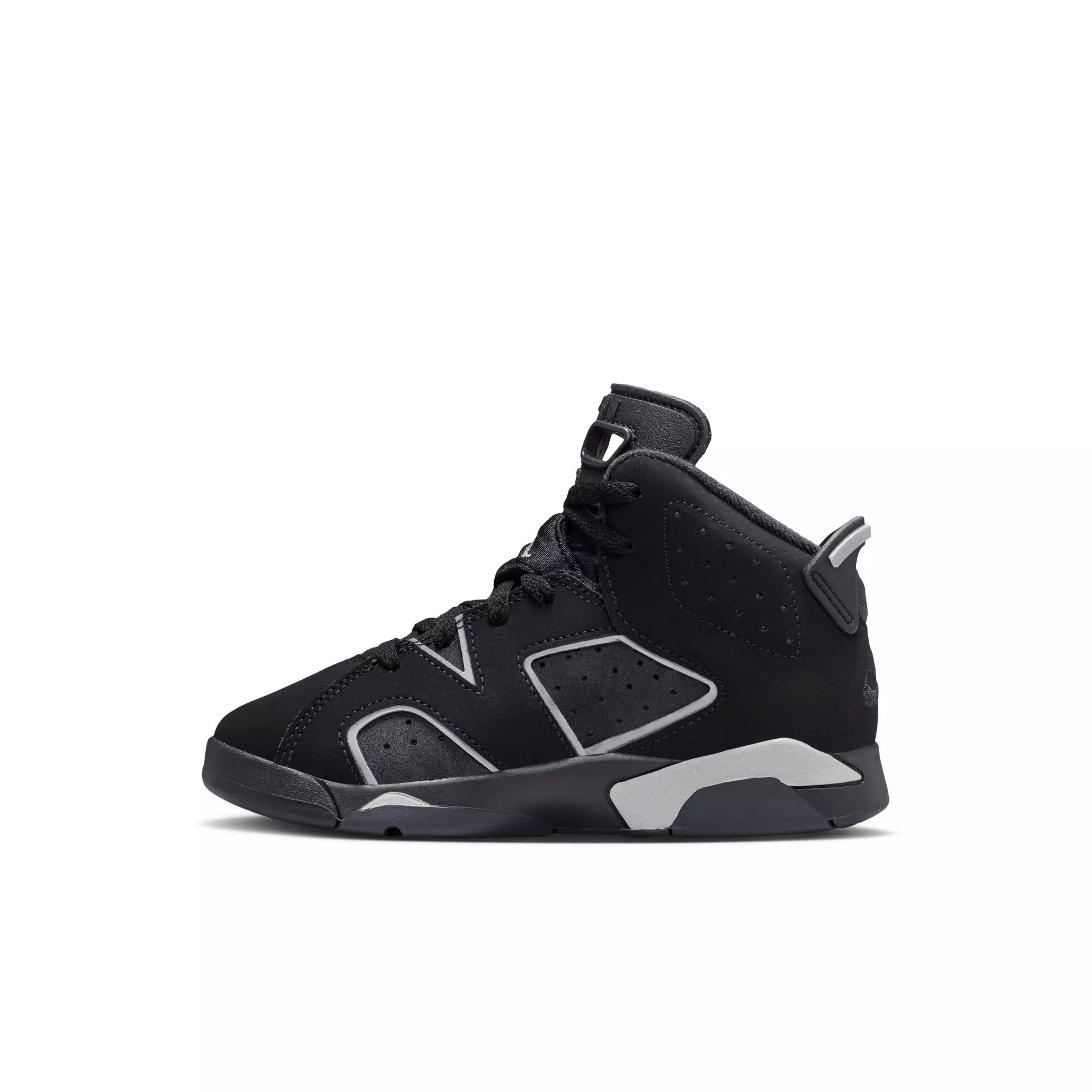 Jordan 6 Retro &ldquo;Cap and Gown&rdquo; Preschool Kids' Shoe - BLACK/REFLECT SILVER