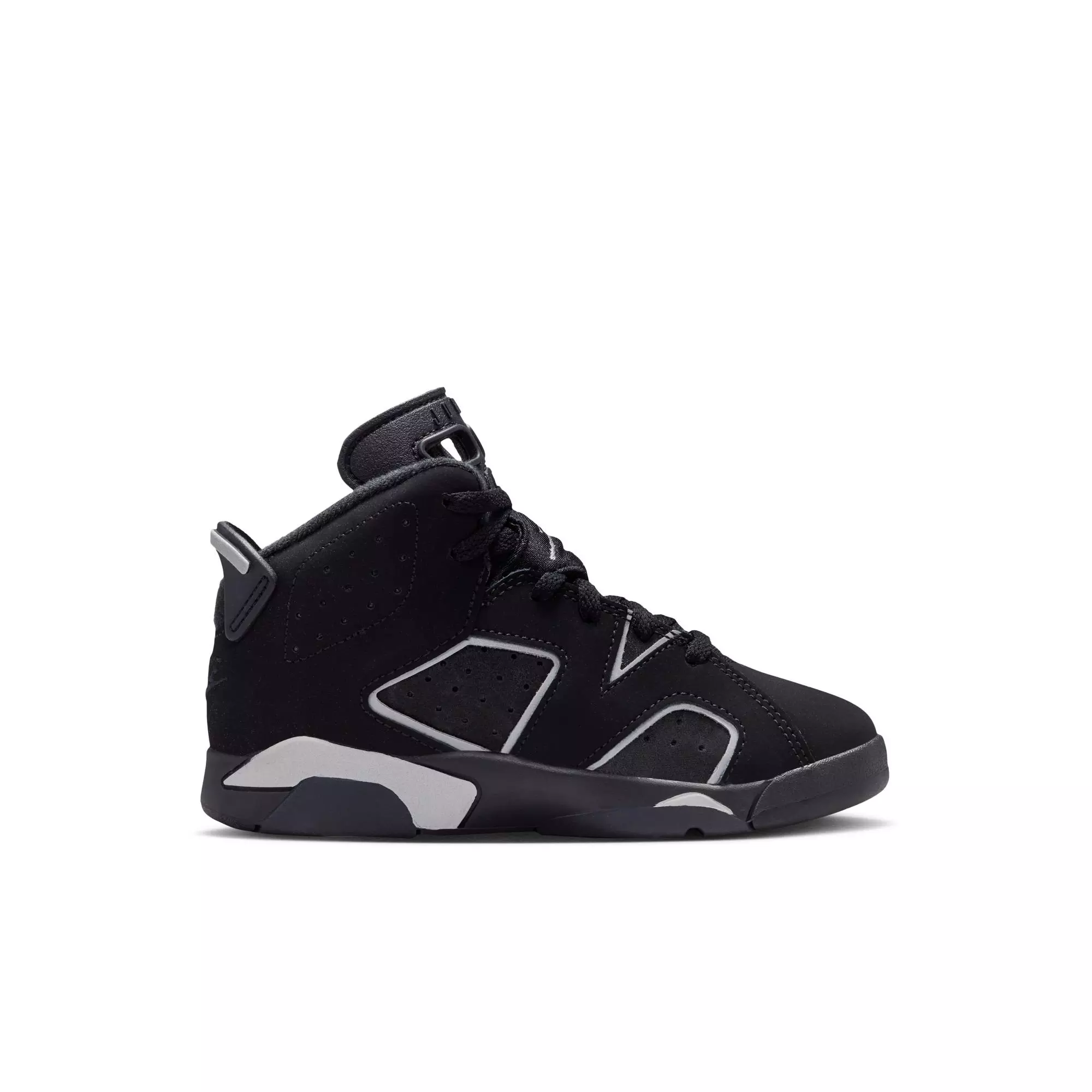 Jordan 6 Retro &ldquo;Cap and Gown&rdquo; Preschool Kids' Shoe - BLACK/REFLECT SILVER