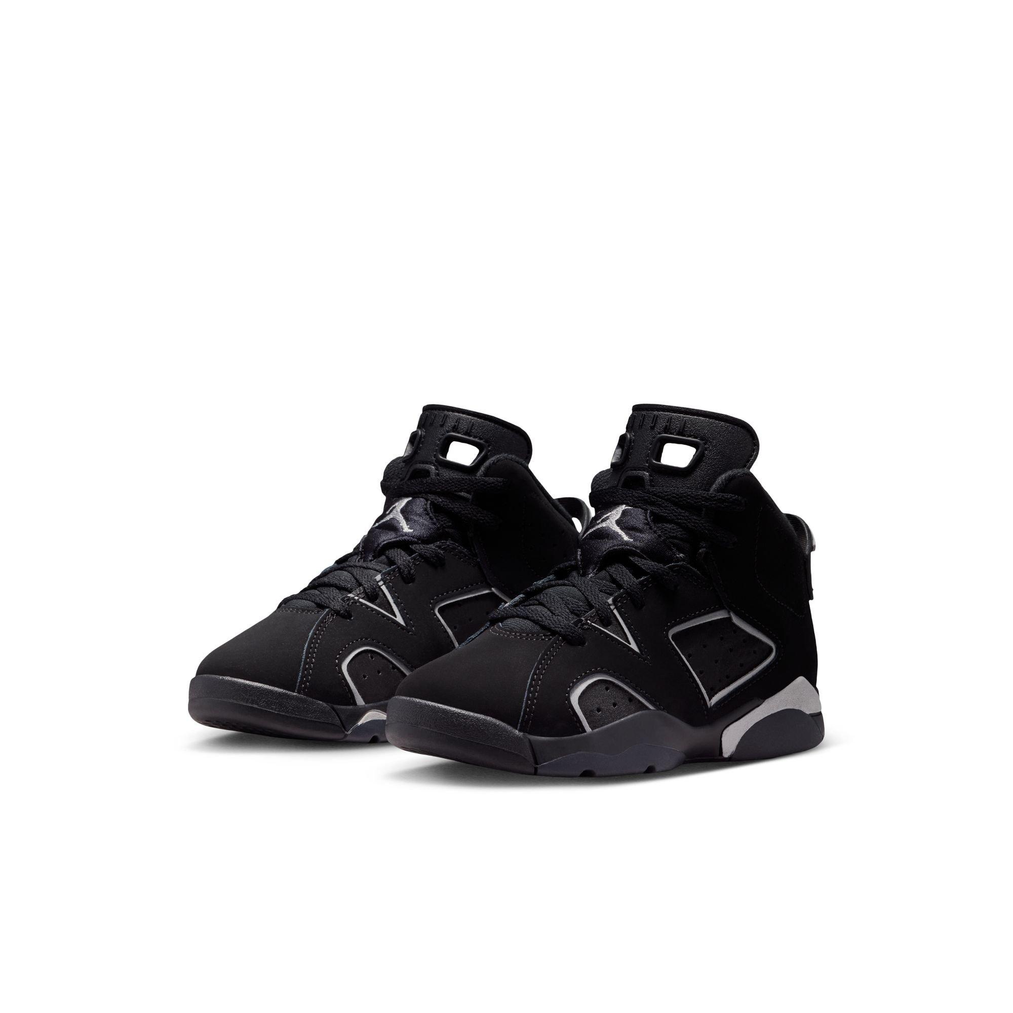 Jordan 6 Retro &ldquo;Cap and Gown&rdquo; Preschool Kids' Shoe - BLACK/REFLECT SILVER Thumbnail View 4