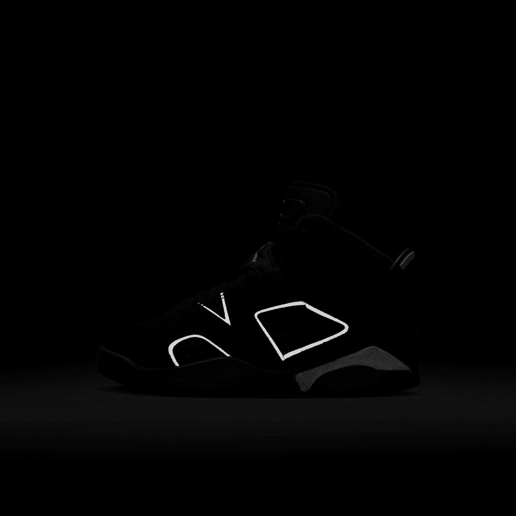 Jordan 6 Retro &ldquo;Cap and Gown&rdquo; Preschool Kids' Shoe - BLACK/REFLECT SILVER Thumbnail View 7