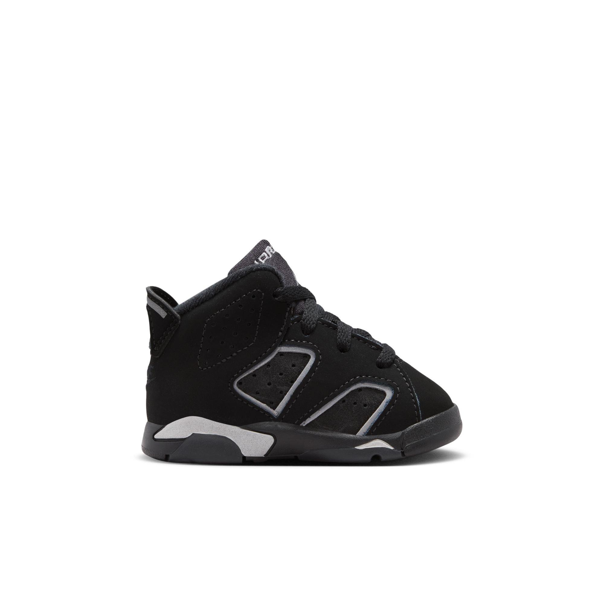Jordan 6 Retro &ldquo;Cap and Gown&rdquo; Toddler Kids' Shoe - BLACK/REFLECT SILVER Thumbnail View 3