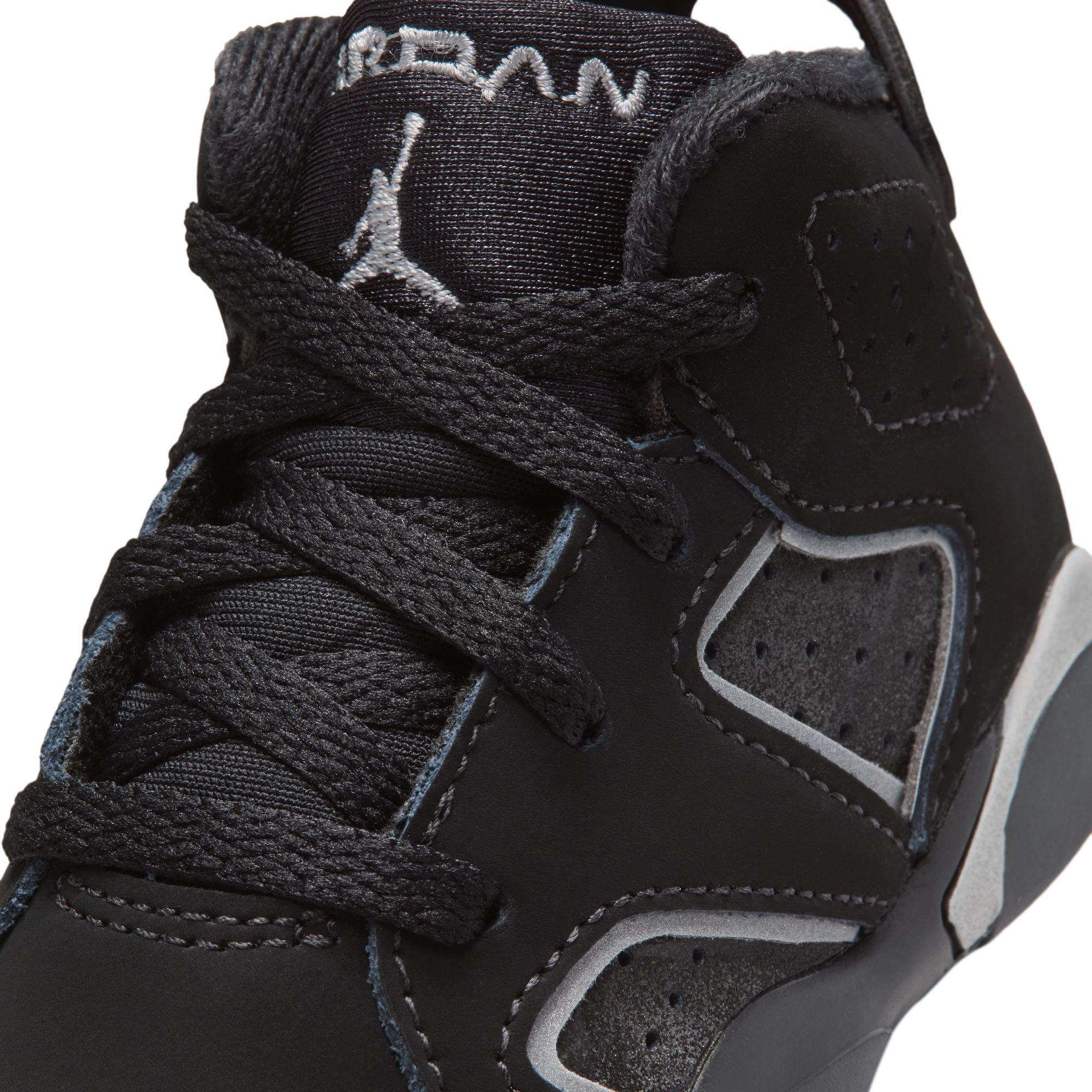 Jordan 6 Retro &ldquo;Cap and Gown&rdquo; Toddler Kids' Shoe - BLACK/REFLECT SILVER Thumbnail View 5