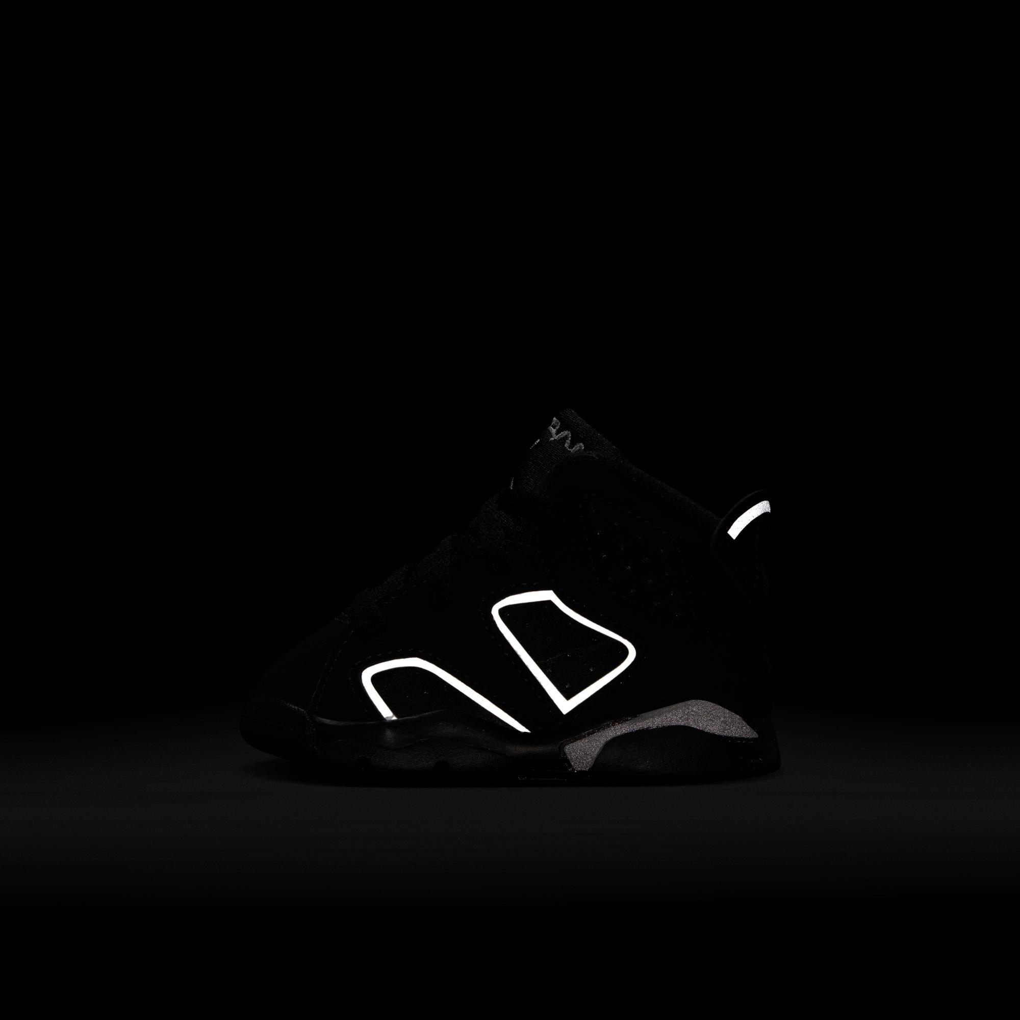 Jordan 6 Retro &ldquo;Cap and Gown&rdquo; Toddler Kids' Shoe - BLACK/REFLECT SILVER Thumbnail View 6