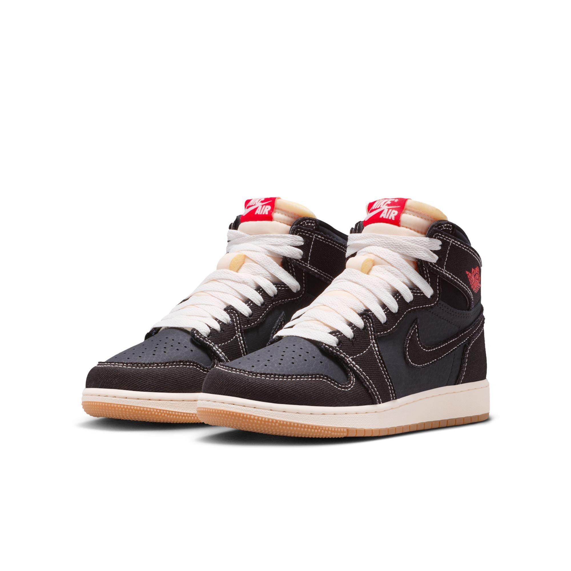 Jordan 1 Retro High OG "Fight Club" Grade School Kids' Shoe - BLACK Thumbnail View 4