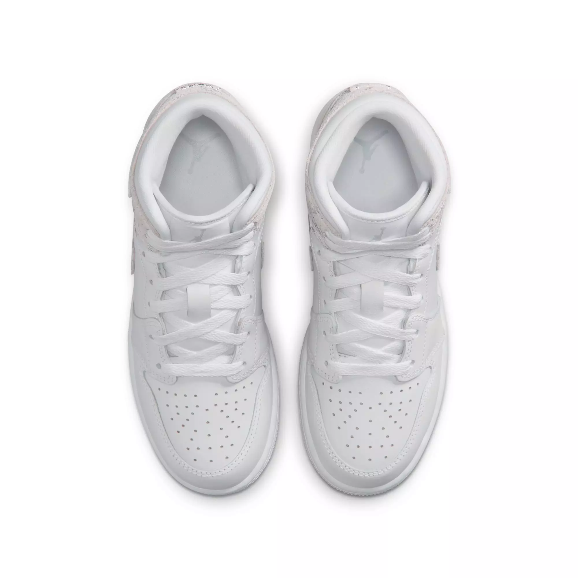 Jordan 1 Mid SE "White/Field Silver" Grade School Boys' Shoe - WHITE/SILVER