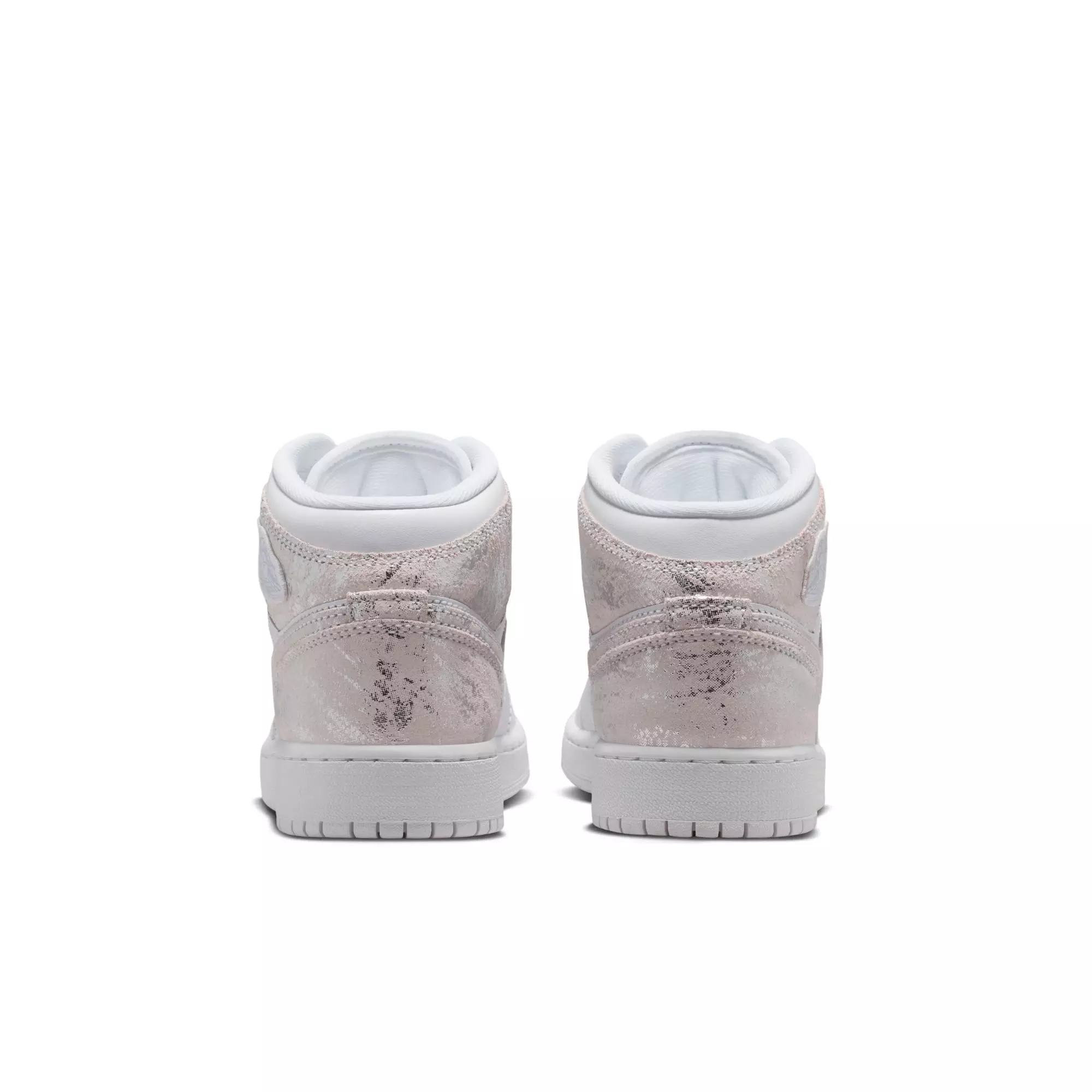 Jordan 1 Mid SE "White/Field Silver" Grade School Boys' Shoe - WHITE/SILVER