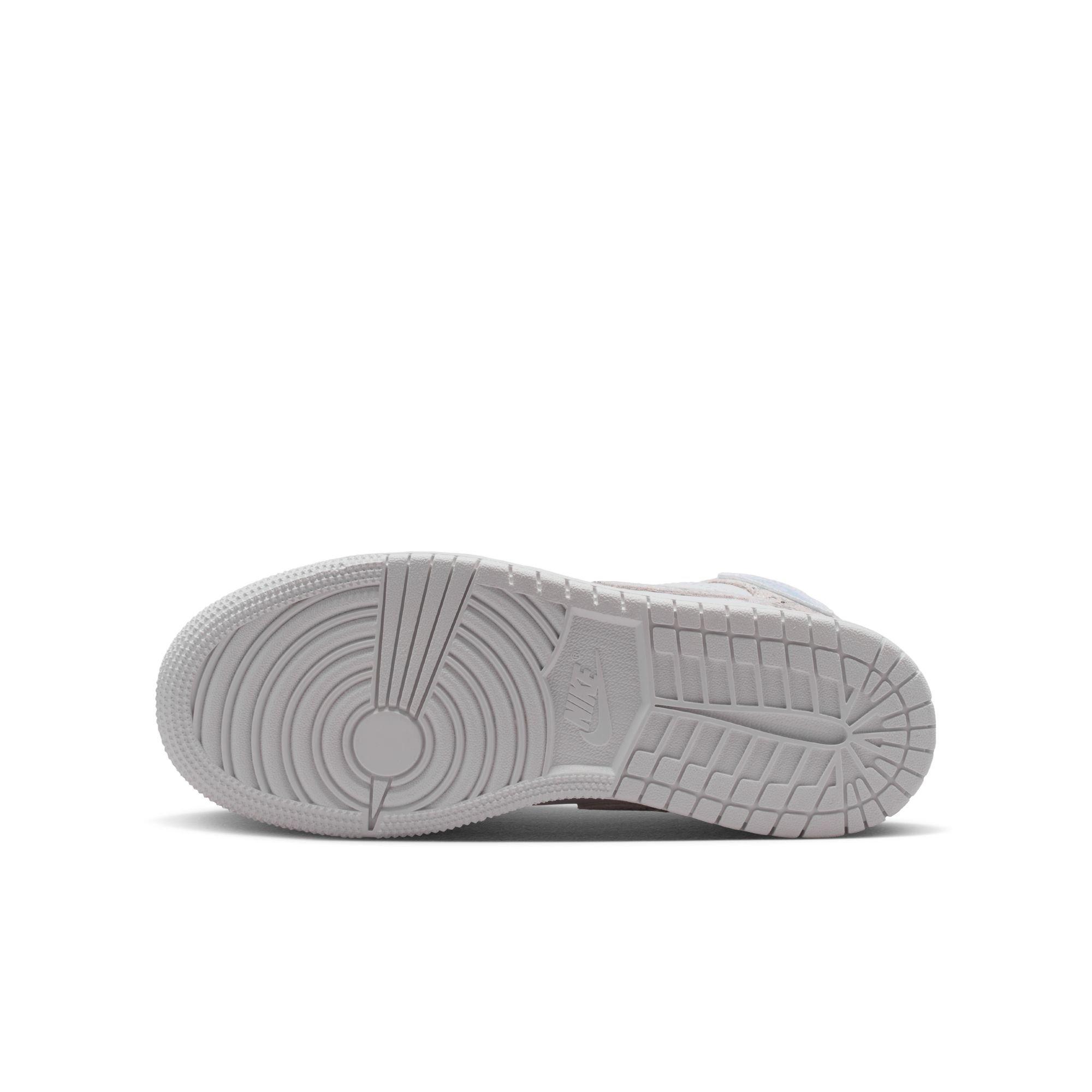 Jordan 1 Mid SE "White/Field Silver" Grade School Boys' Shoe - WHITE/SILVER Thumbnail View 8