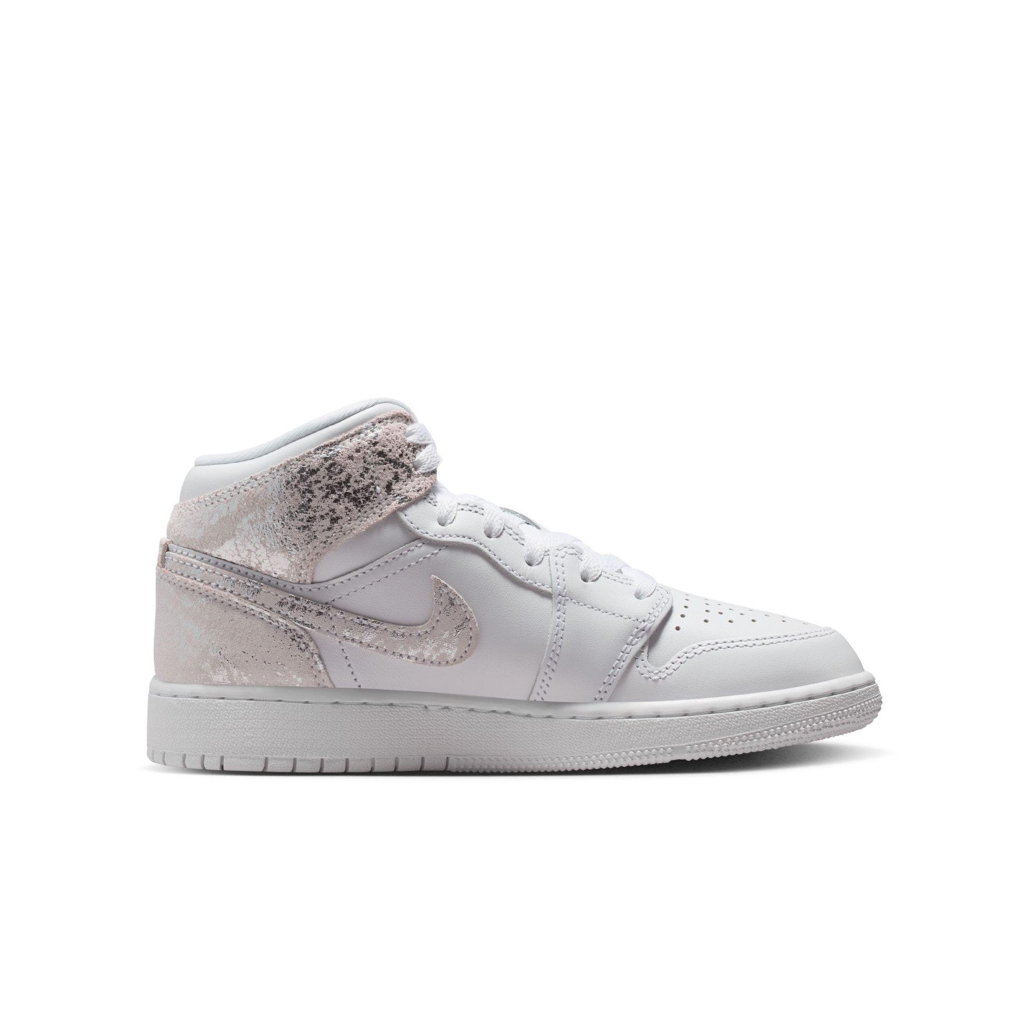 Jordan 1 Mid SE Grade School Boys' "White/Field Silver" Shoe