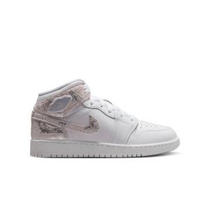 Jordan 1 Mid SE "White/Field Silver" Grade School Boys' Shoe