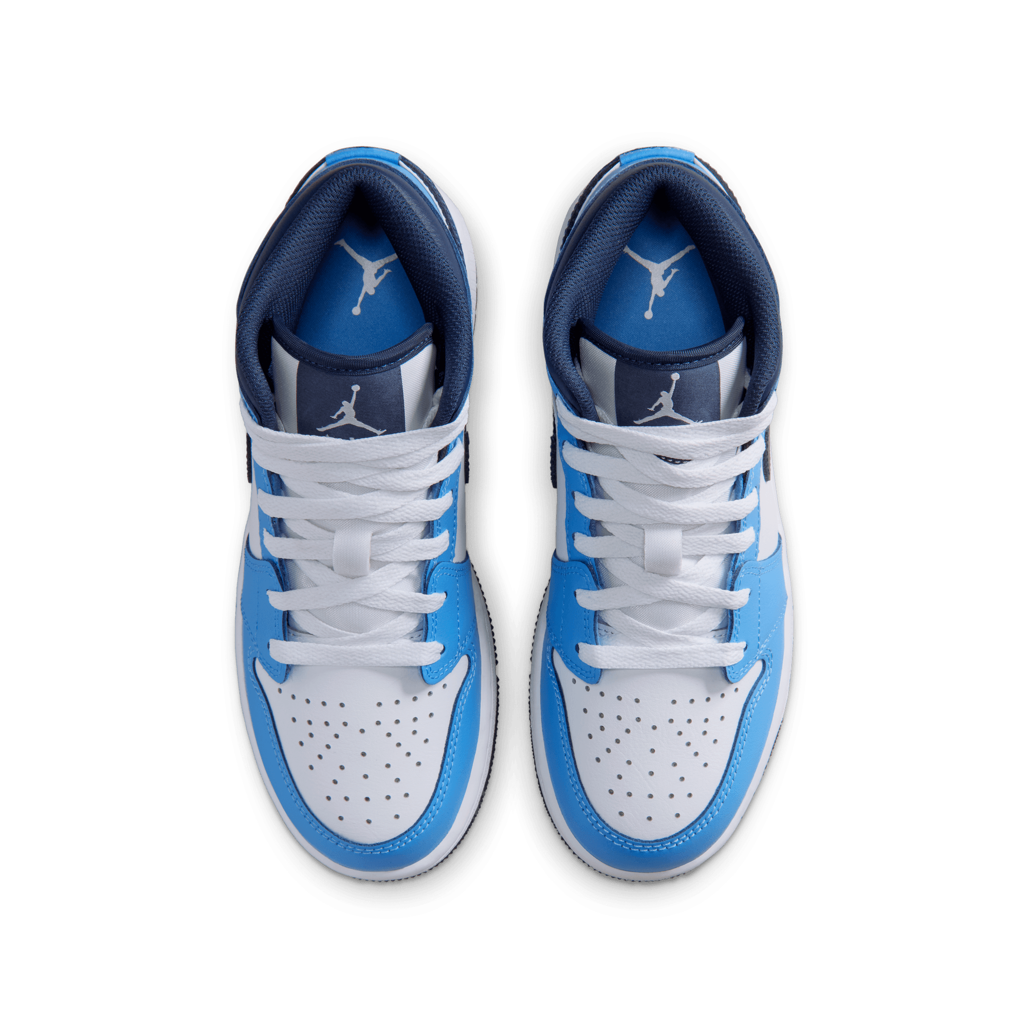 Jordan 1 Mid "University Blue/Midnight Navy/White" Grade School Boys' Shoe - NAVY/WHITE Thumbnail View 5