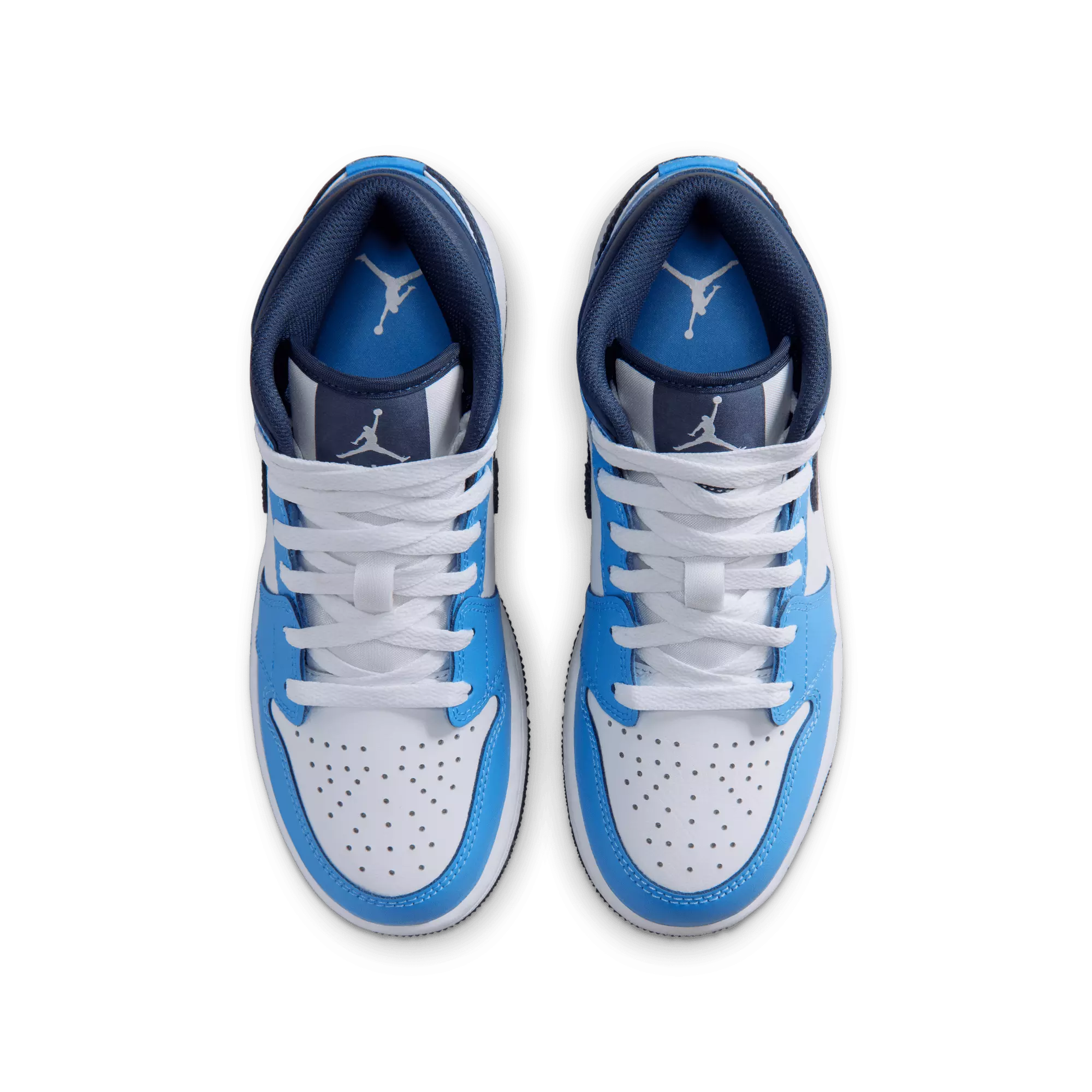 Jordan 1 Mid "University Blue/Midnight Navy/White" Grade School Boys' Shoe - NAVY/WHITE