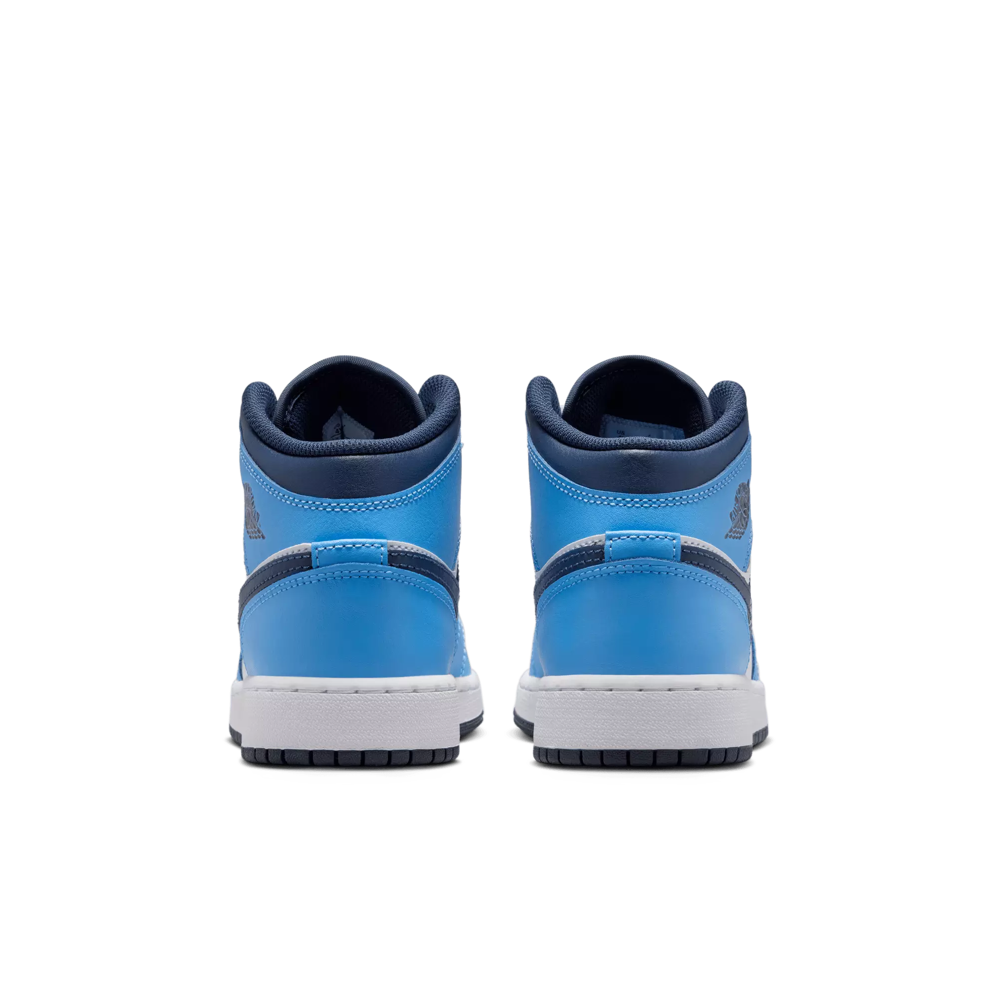 Jordan 1 Mid "University Blue/Midnight Navy/White" Grade School Boys' Shoe - NAVY/WHITE
