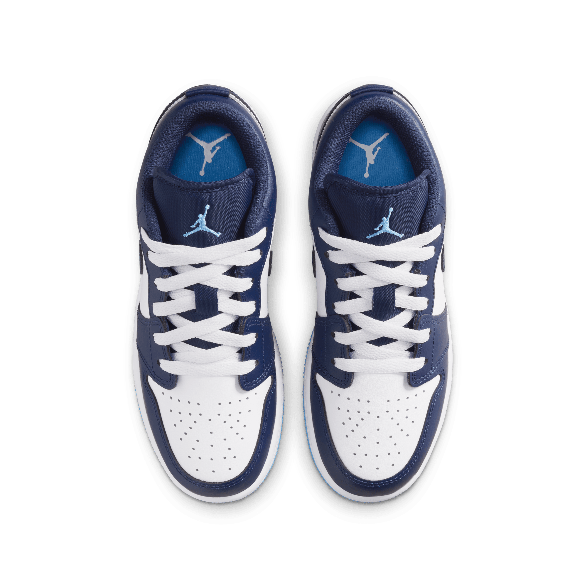 Jordan 1 Low "Midnight Navy/University Blue/White" Grade School Boys' Shoe - NAVY/WHITE Thumbnail View 6