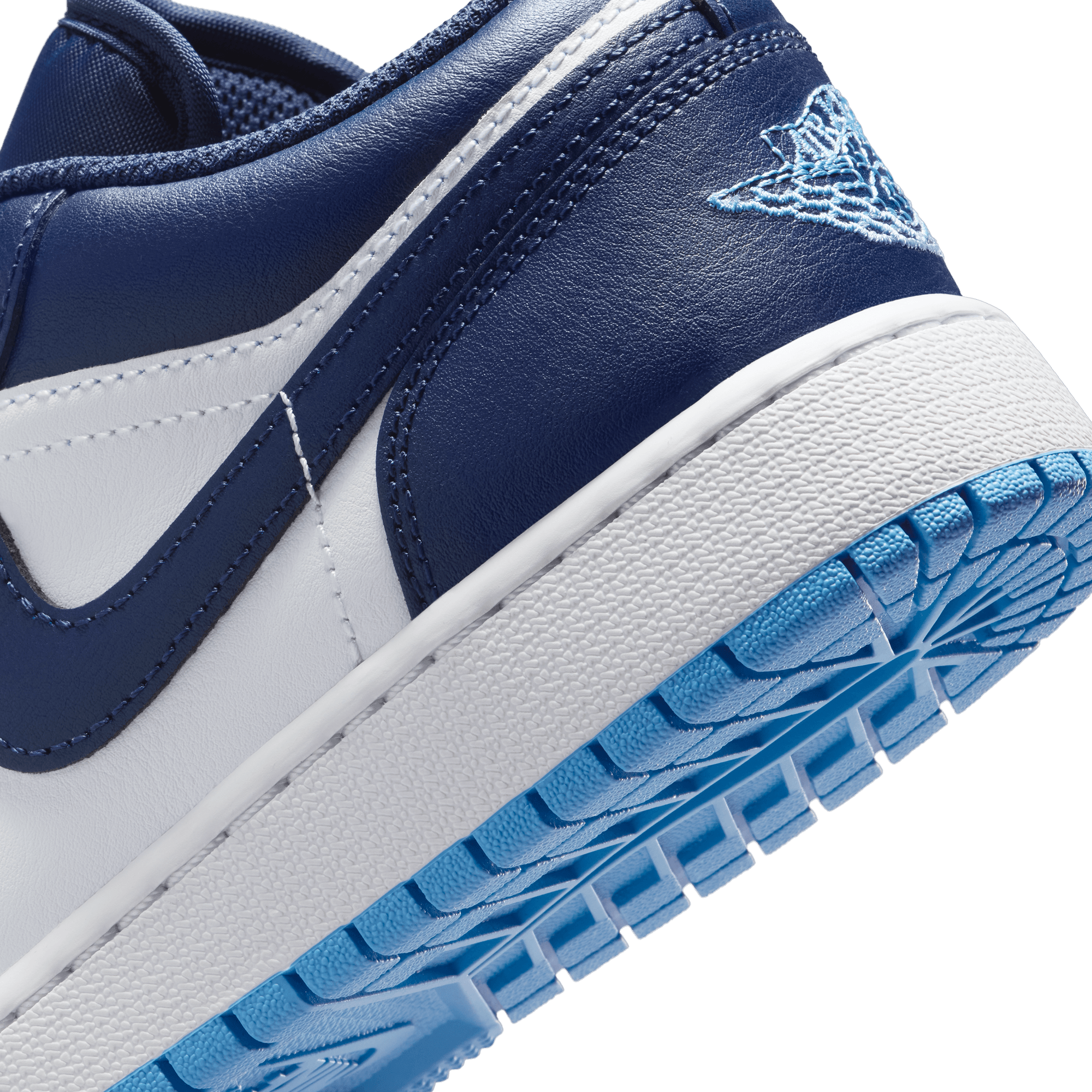 Jordan 1 Low "Midnight Navy/University Blue/White" Grade School Boys' Shoe - NAVY/WHITE Thumbnail View 11