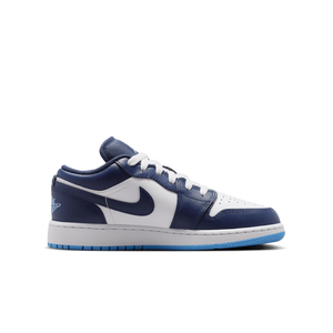 Jordan 1 Low "Midnight Navy/University Blue/White" Grade School Boys' Shoe